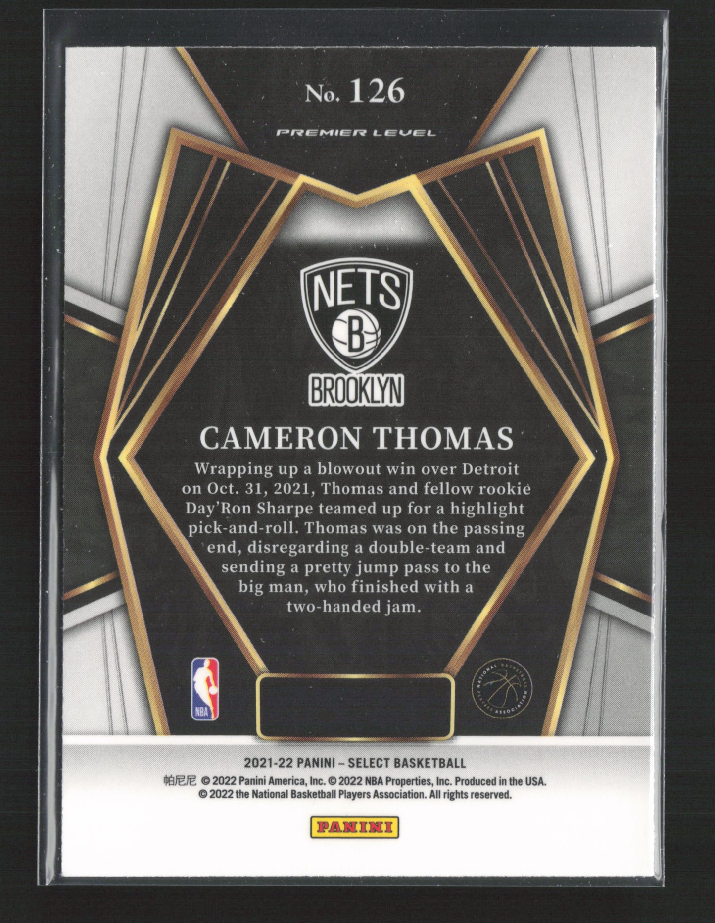 2021-22 CAM THOMAS Select Premier Nets