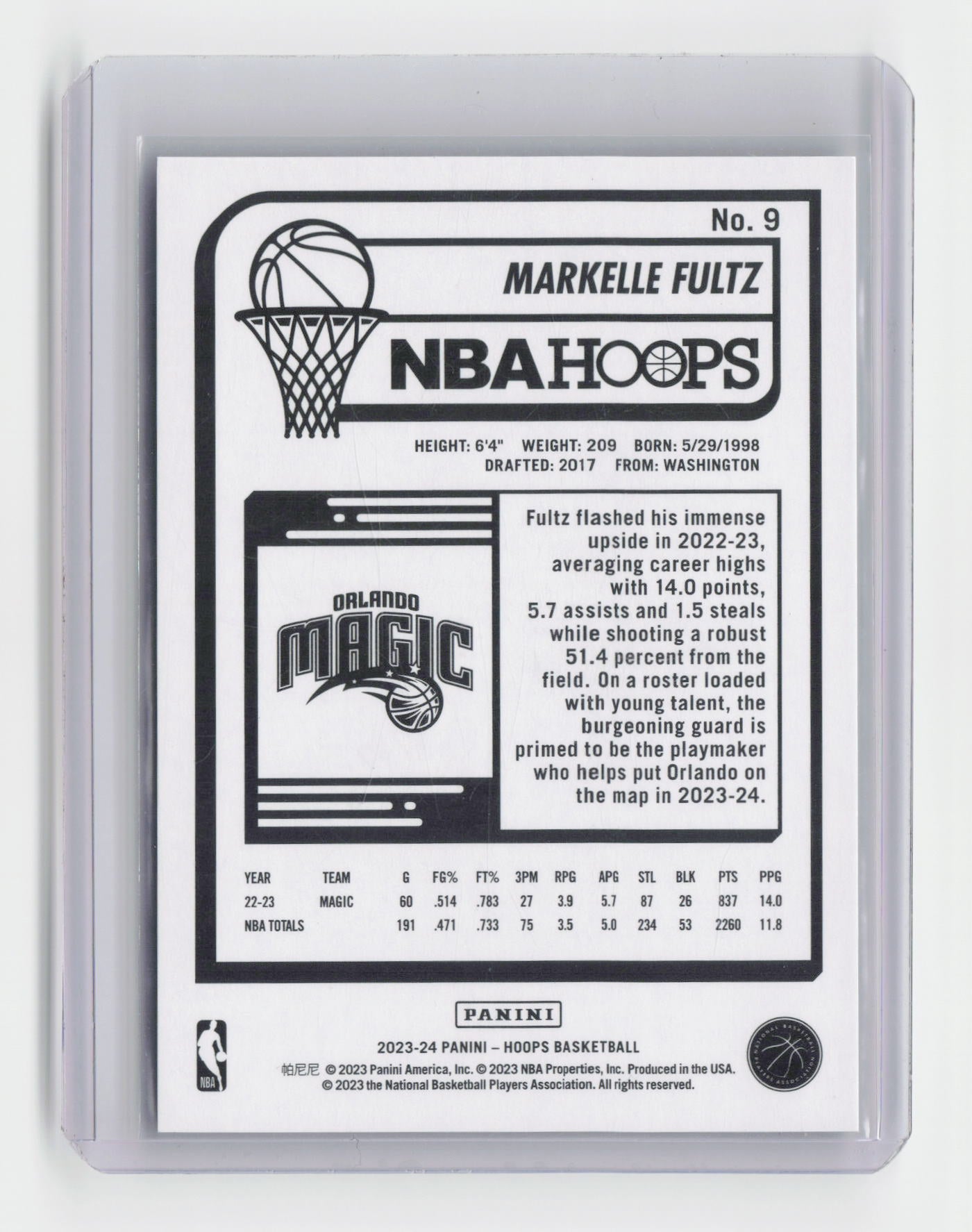 2023-24 MARKELLE FULTZ Green Variation 63/99 Hoops Magic - #9