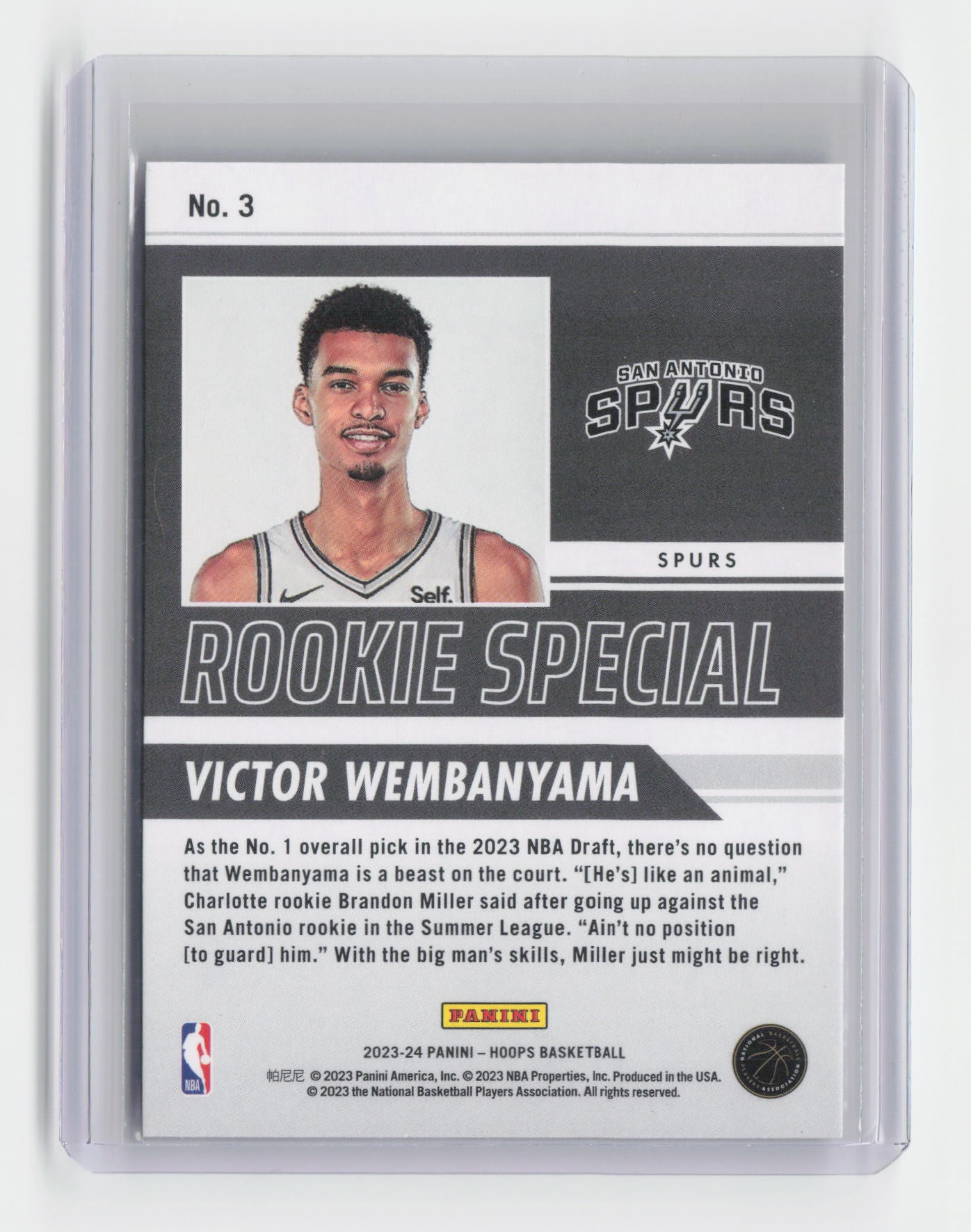 2023-24 VICTOR WEMBANYAMA Rookie Special Hoops Spurs - #3