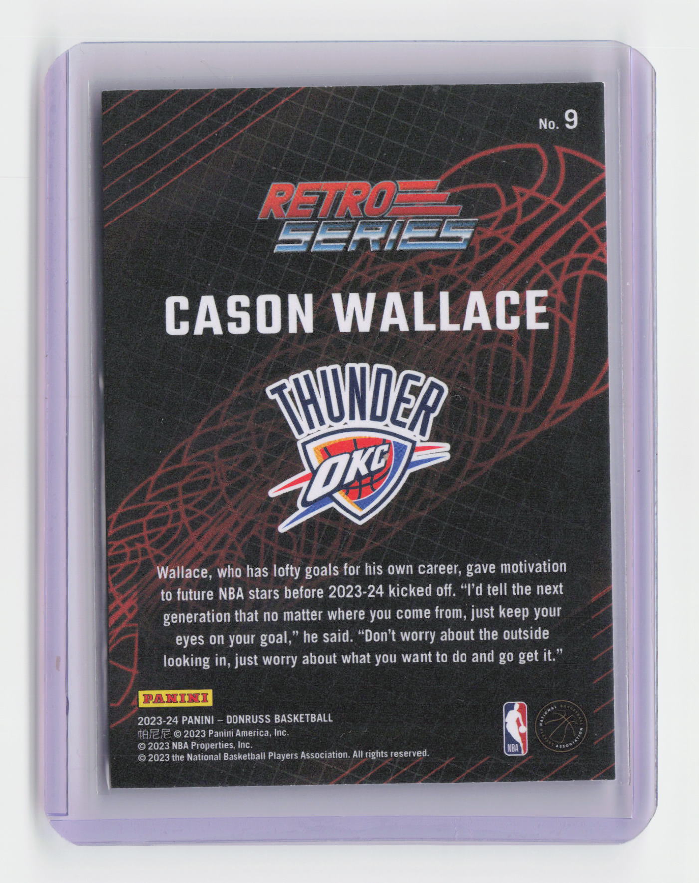 2023-24 CASON WALLACE Rookie Retro Series Donruss - OKC #9
