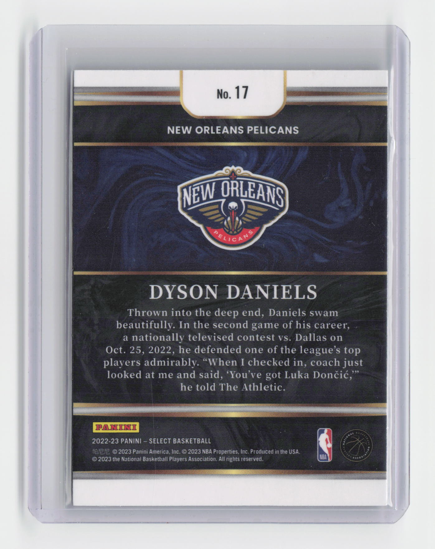 2022-23 DYSON DANIELS Future Rookie Select Pelicans