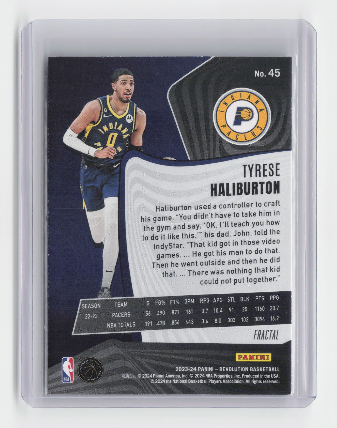 2023-24 TYRESE HALIBURTON Fractal Pacers