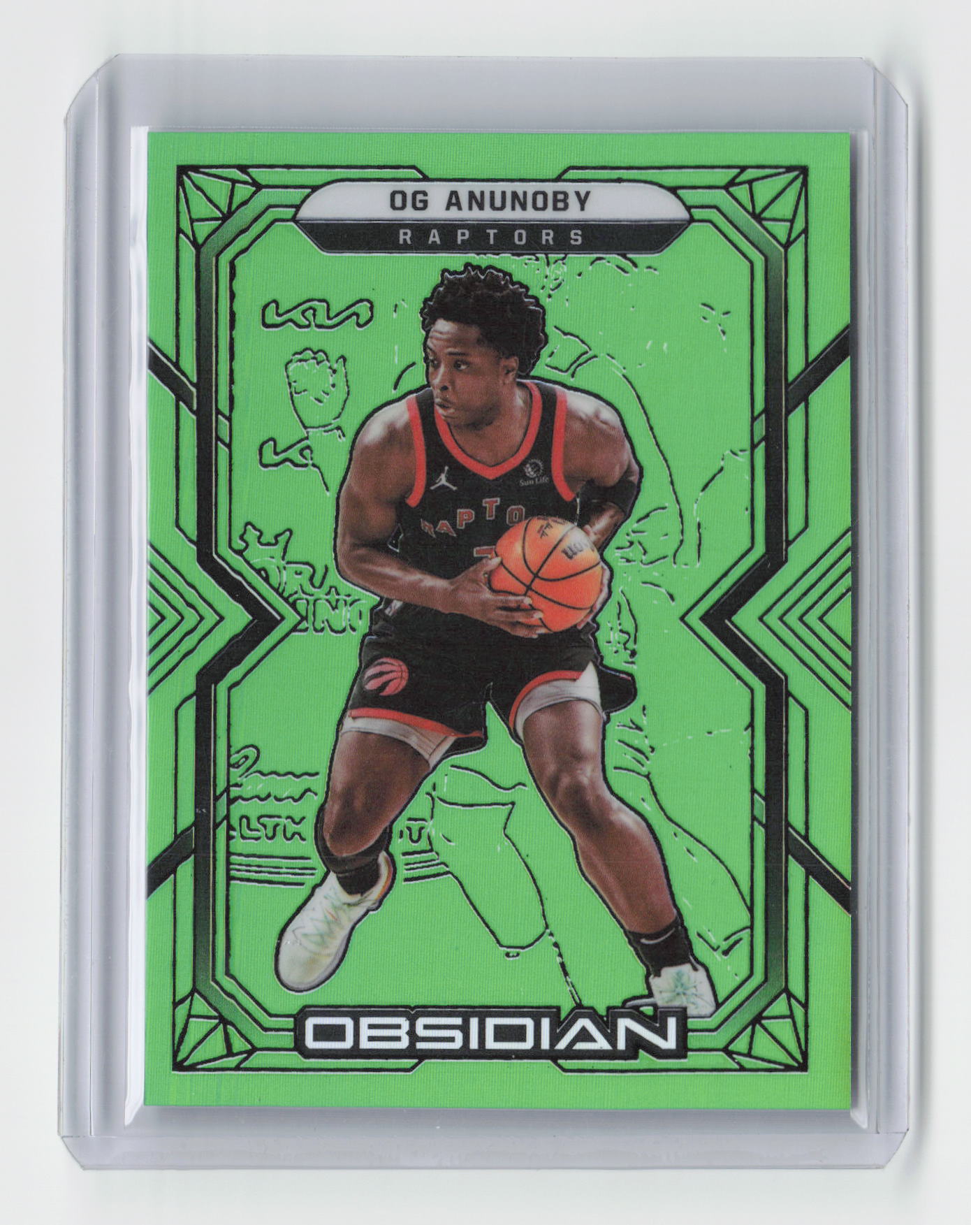 2021-22 OG ANUNOBY Electric Etch Green Flood 17/25 Obsidian Raptors