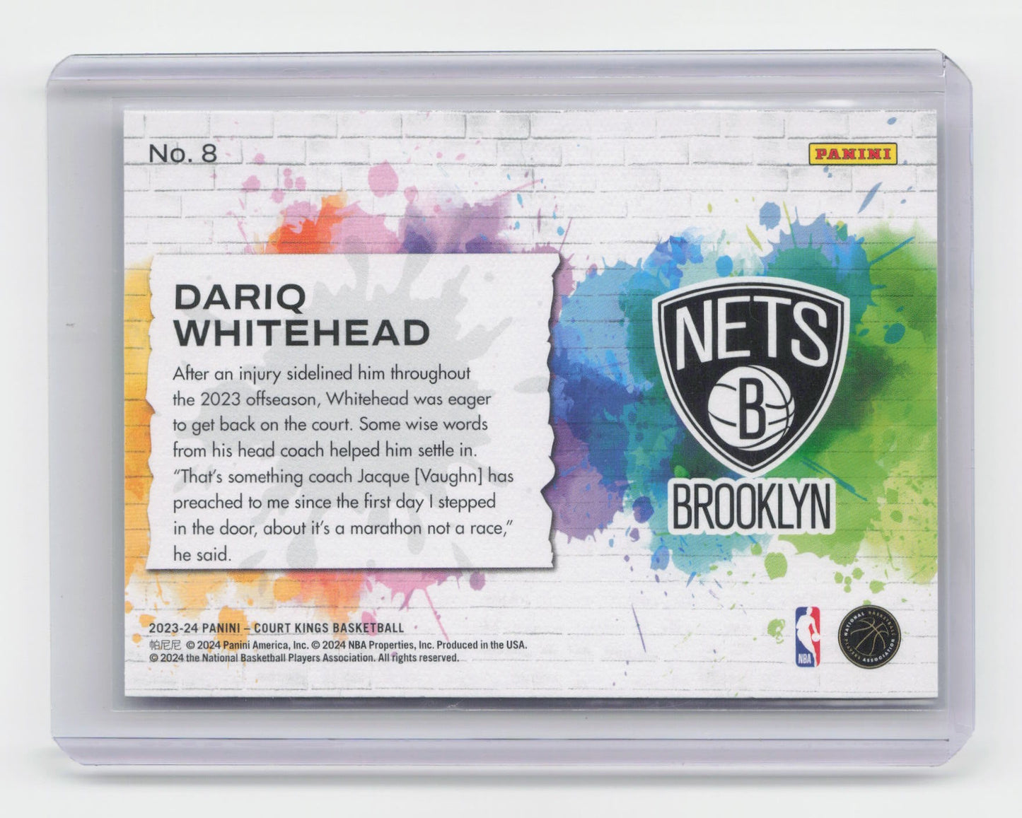 2023-24 DARIQ WHITEHEAD Rookie Self Expression Court Kings Nets
