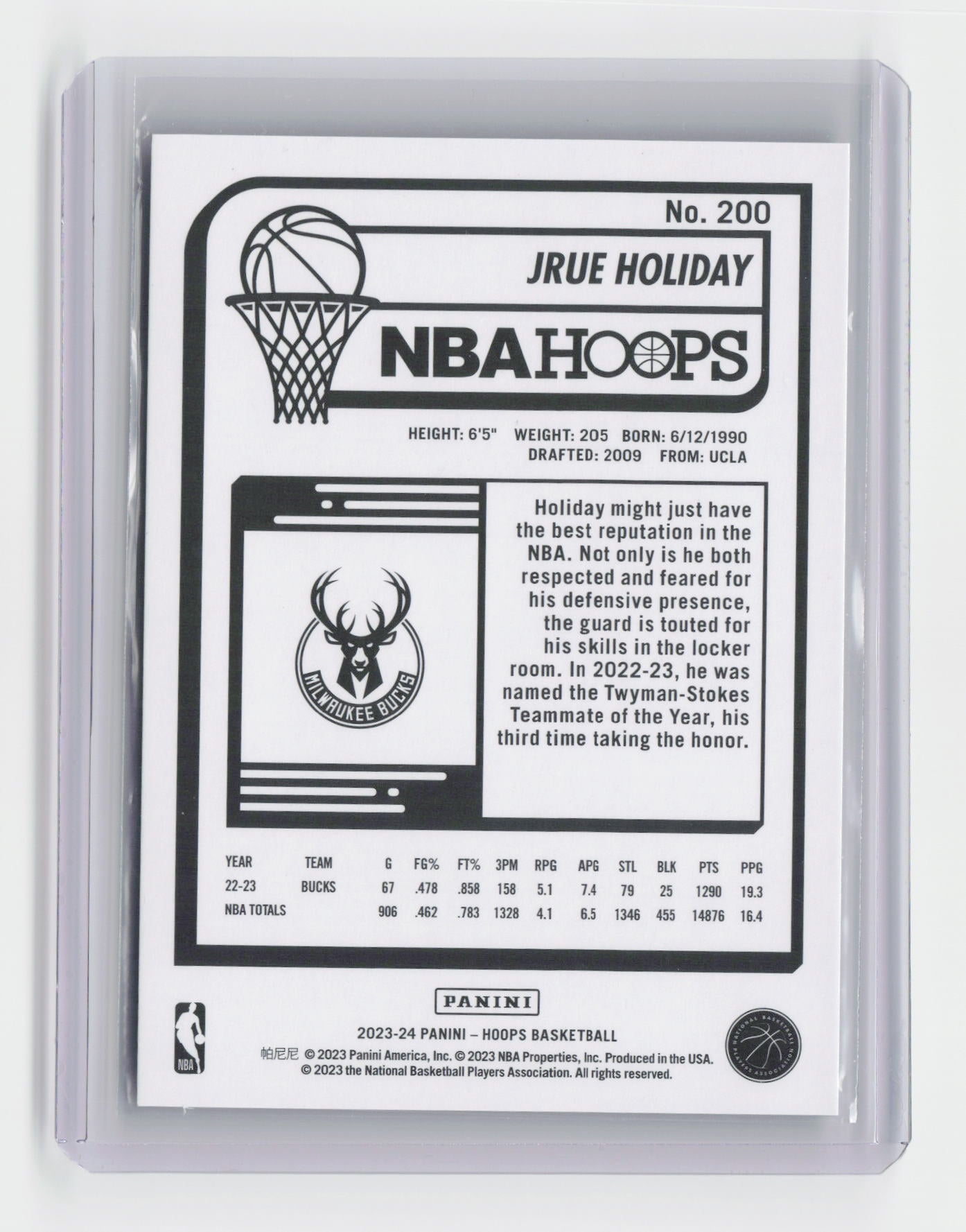 2023-24 JRUE HOLIDAY Hyper Green 21/25 Hoops Tmall Bucks