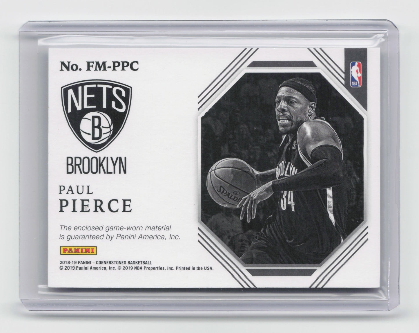 2018-19 PAUL PIERCE Foundations Game-Worn Patch Cornerstones Nets