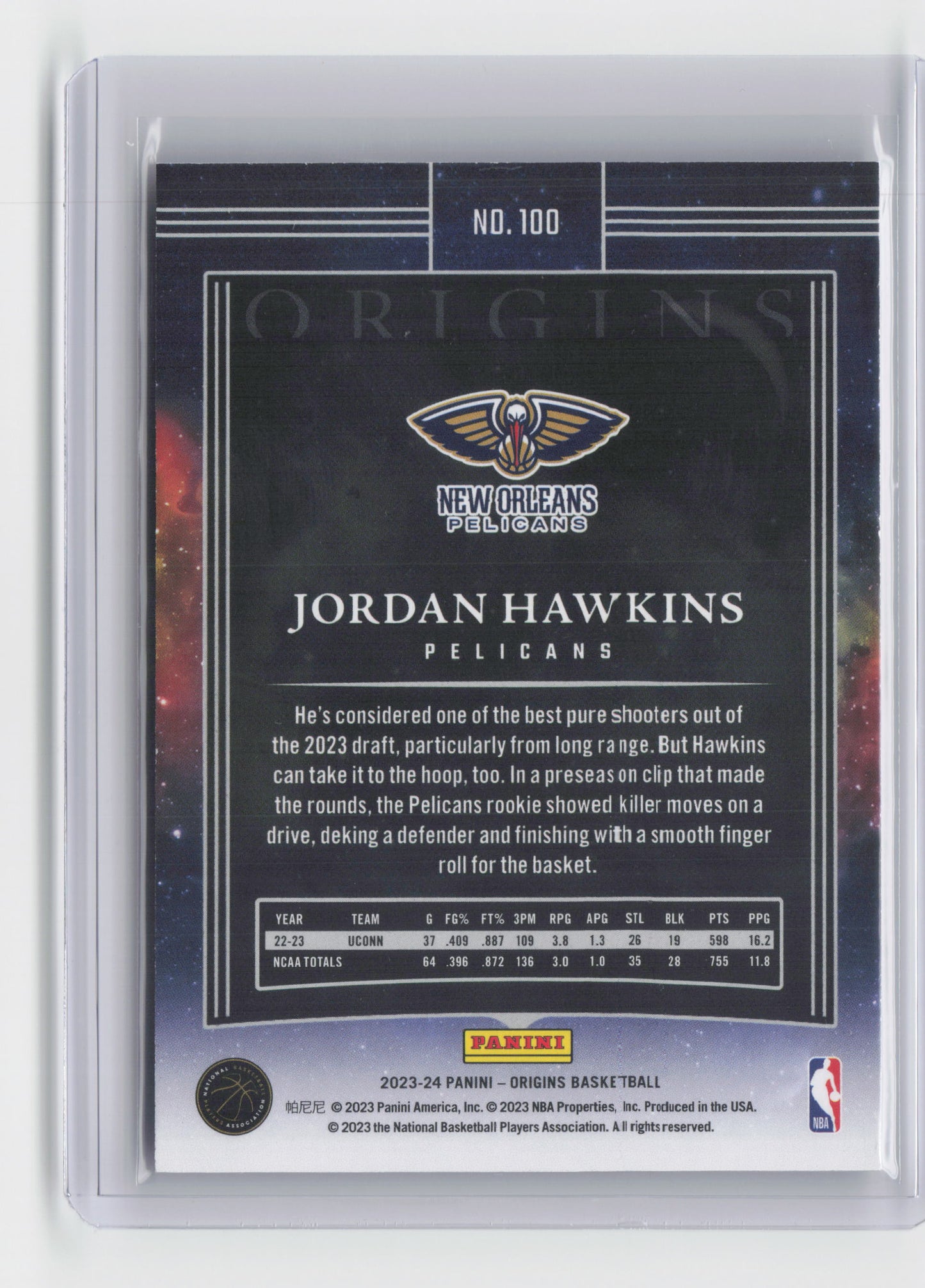 2023-24 JORDAN HAWKINS Tessellated SSP RC Origins Pelicans #100