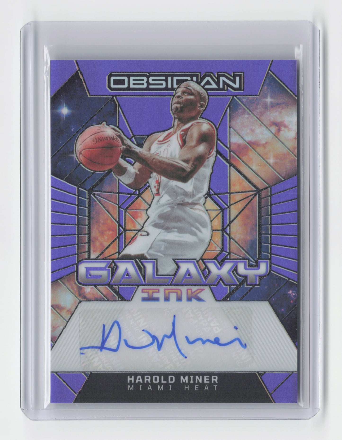 2023-24 HAROLD MINER Galaxy Ink Autograph Purple 09/49 Obsidian Heat #GI-MIN