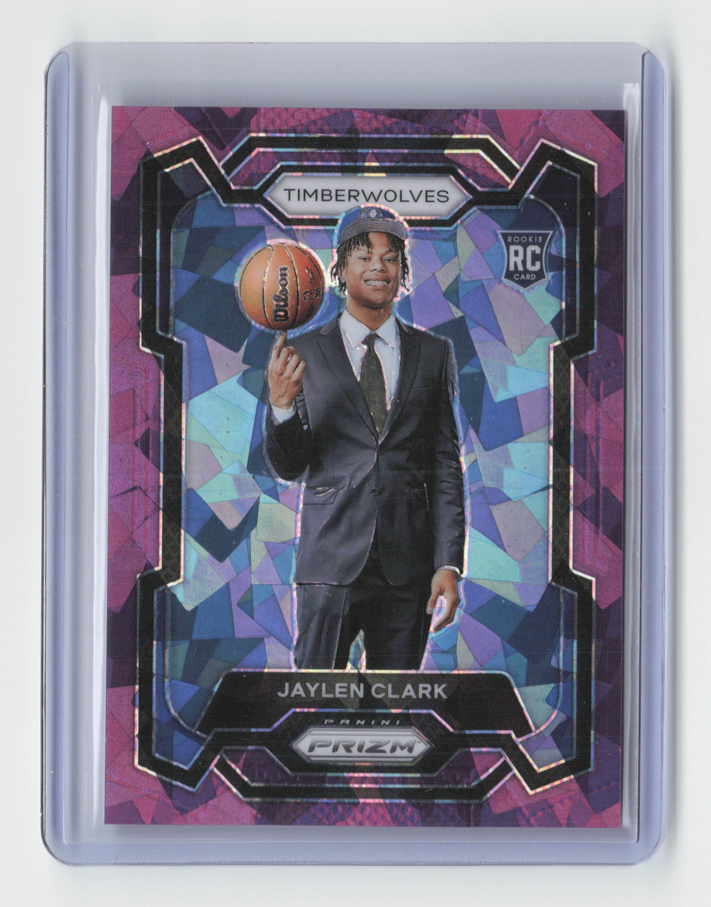 2023-24 JAYLEN CLARK Purple Cracked Ice Rookie 112/149 Prizm Timberwolves #166