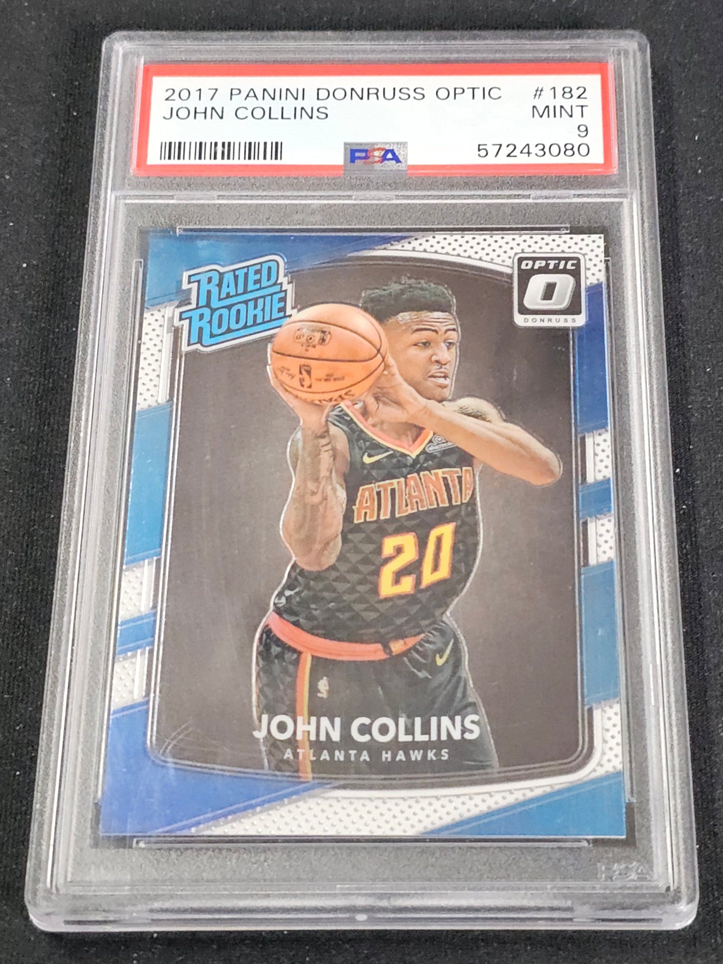 2017-18 JOHN COLLINS Rated Rookie PSA 9 Optic Hawks #181