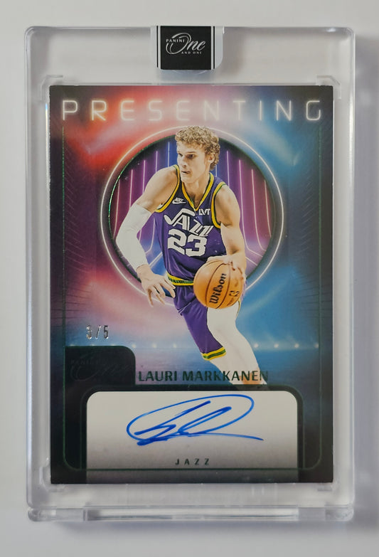 2023-24 LAURI MARKKANEN Auto 5/5 One & One Jazz #P-LMK