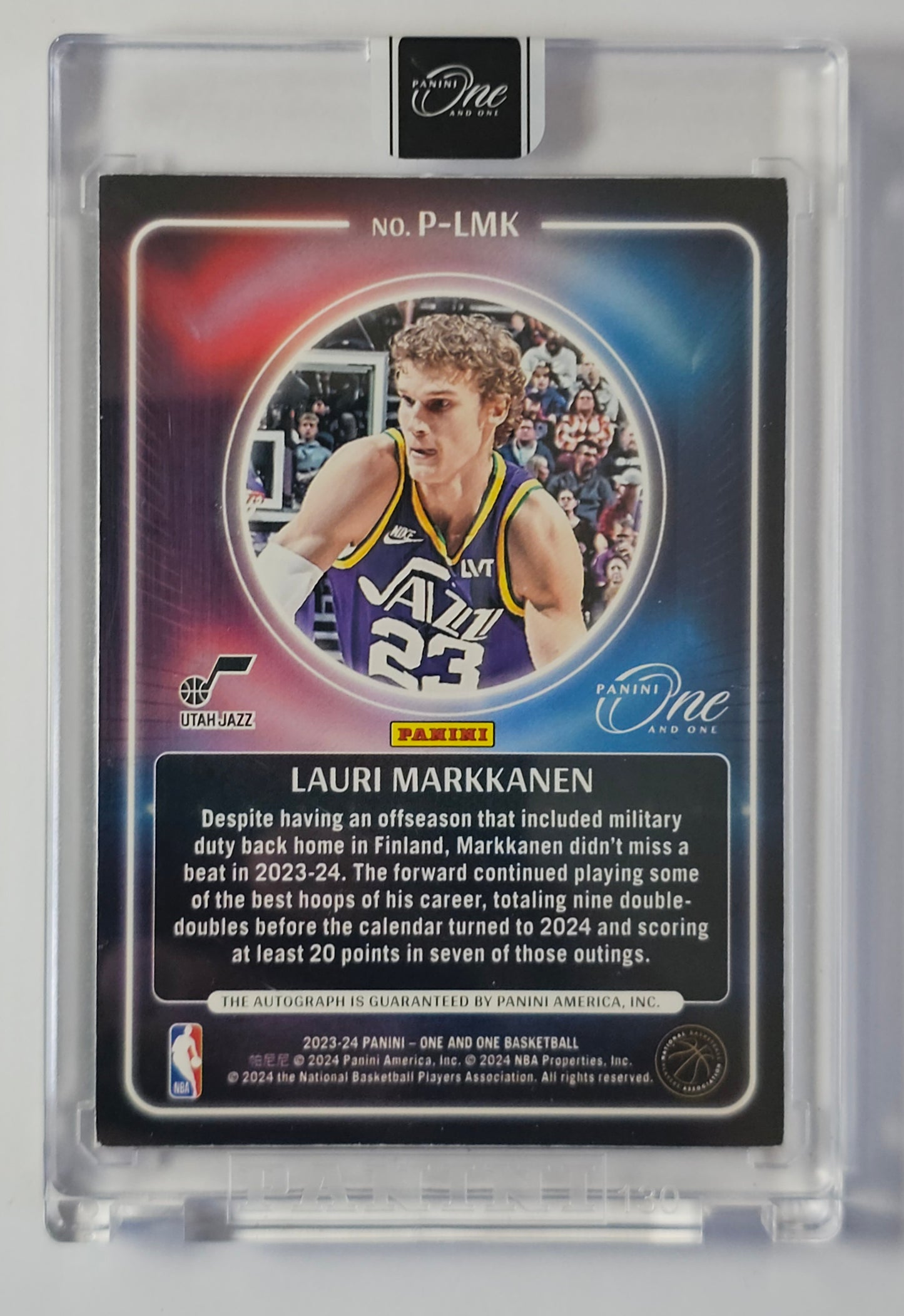 2023-24 LAURI MARKKANEN Auto 5/5 One & One Jazz #P-LMK