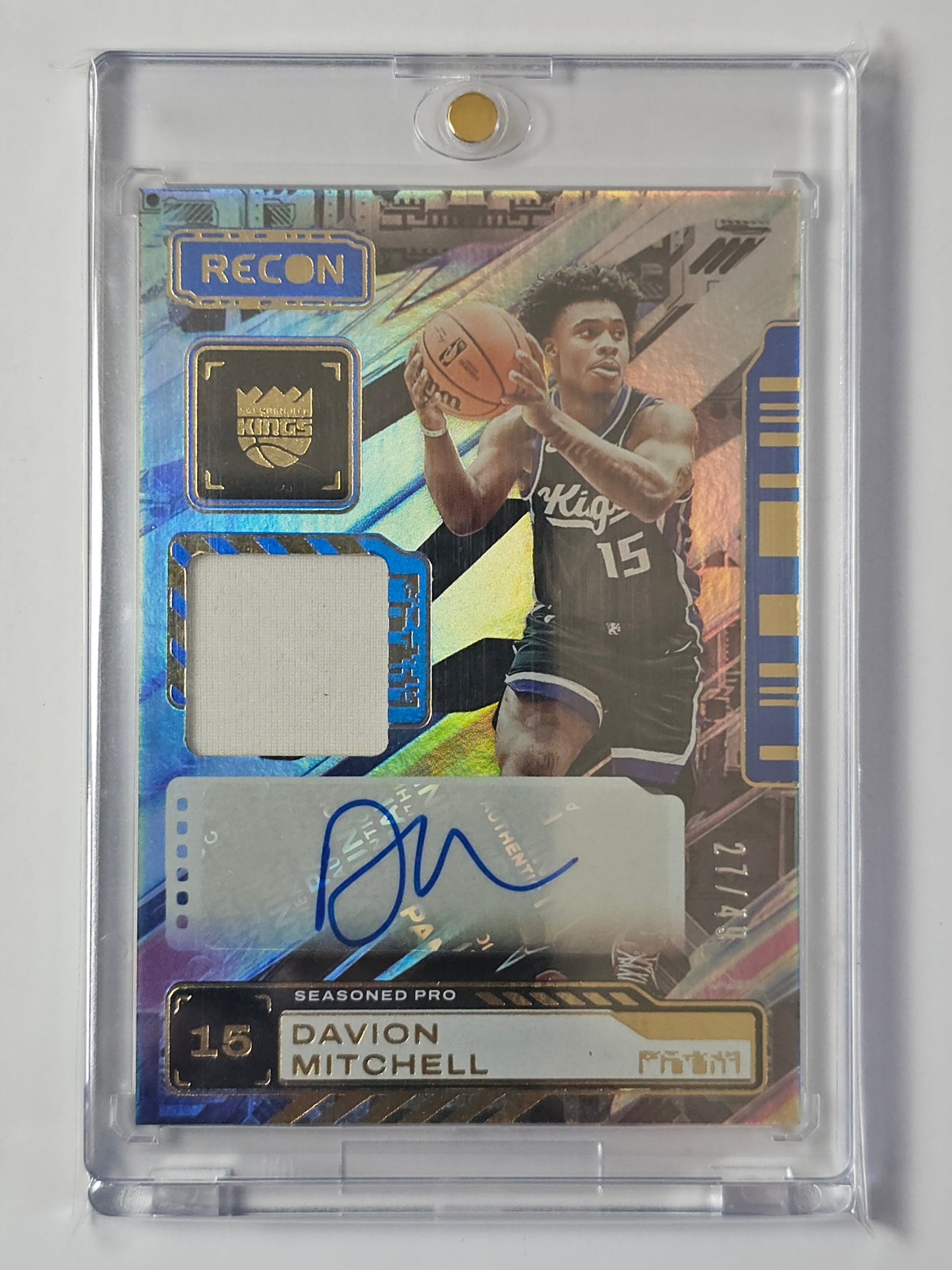 2023-24 DAVION MITCHELL Blue Autograph 27/49 Jazz Recon
