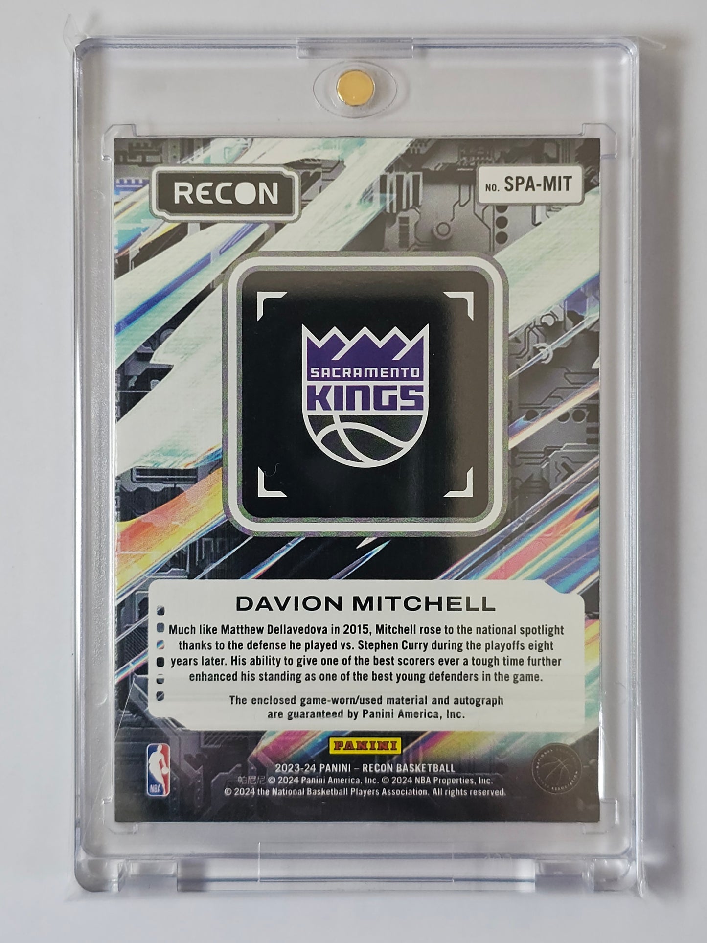 2023-24 DAVION MITCHELL Blue Autograph 27/49 Jazz Recon