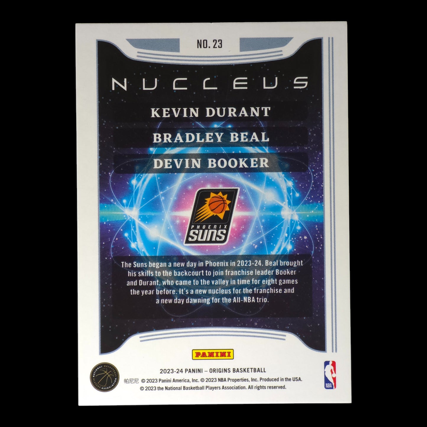 2023-24 DURANT / BEAL / BOOKER Nucleus Origins Suns #23