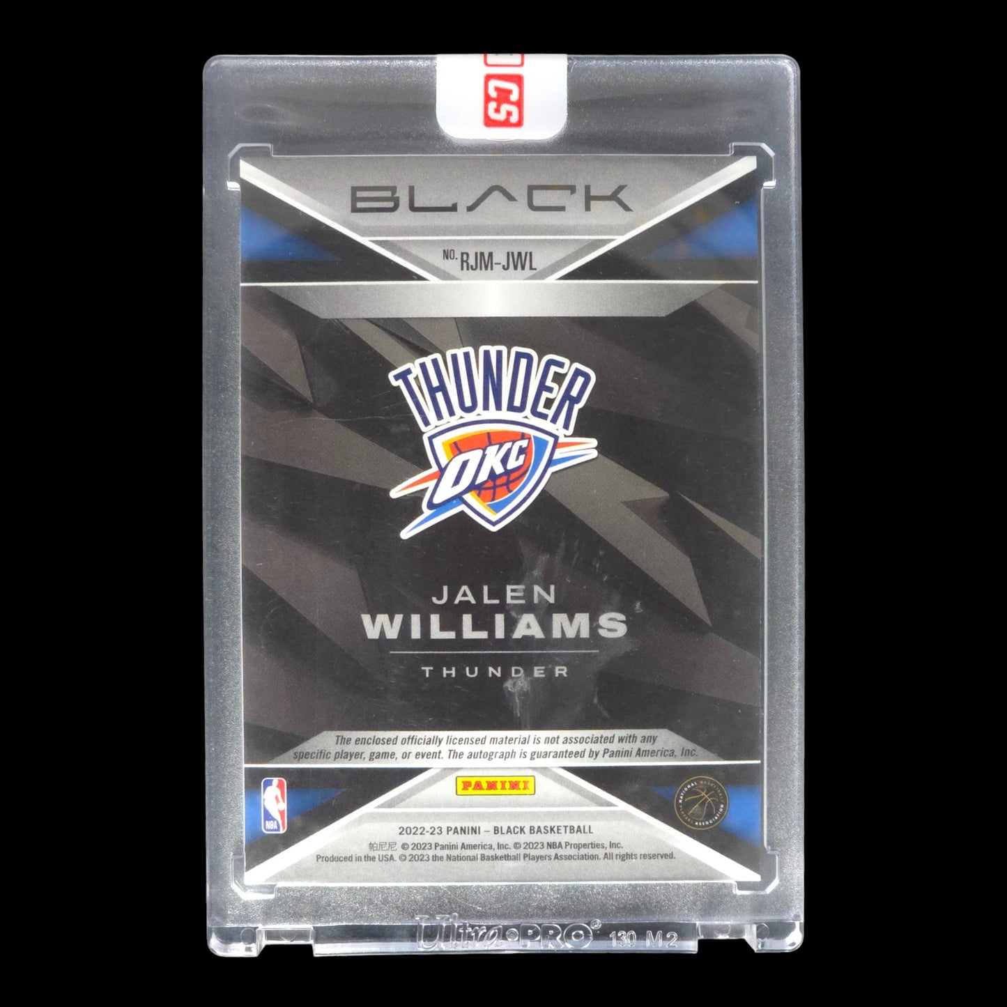 2022-23 JALEN WILLIAMS RPA Rookie Patch Auto 02/15 Panini Black RJM-JWL