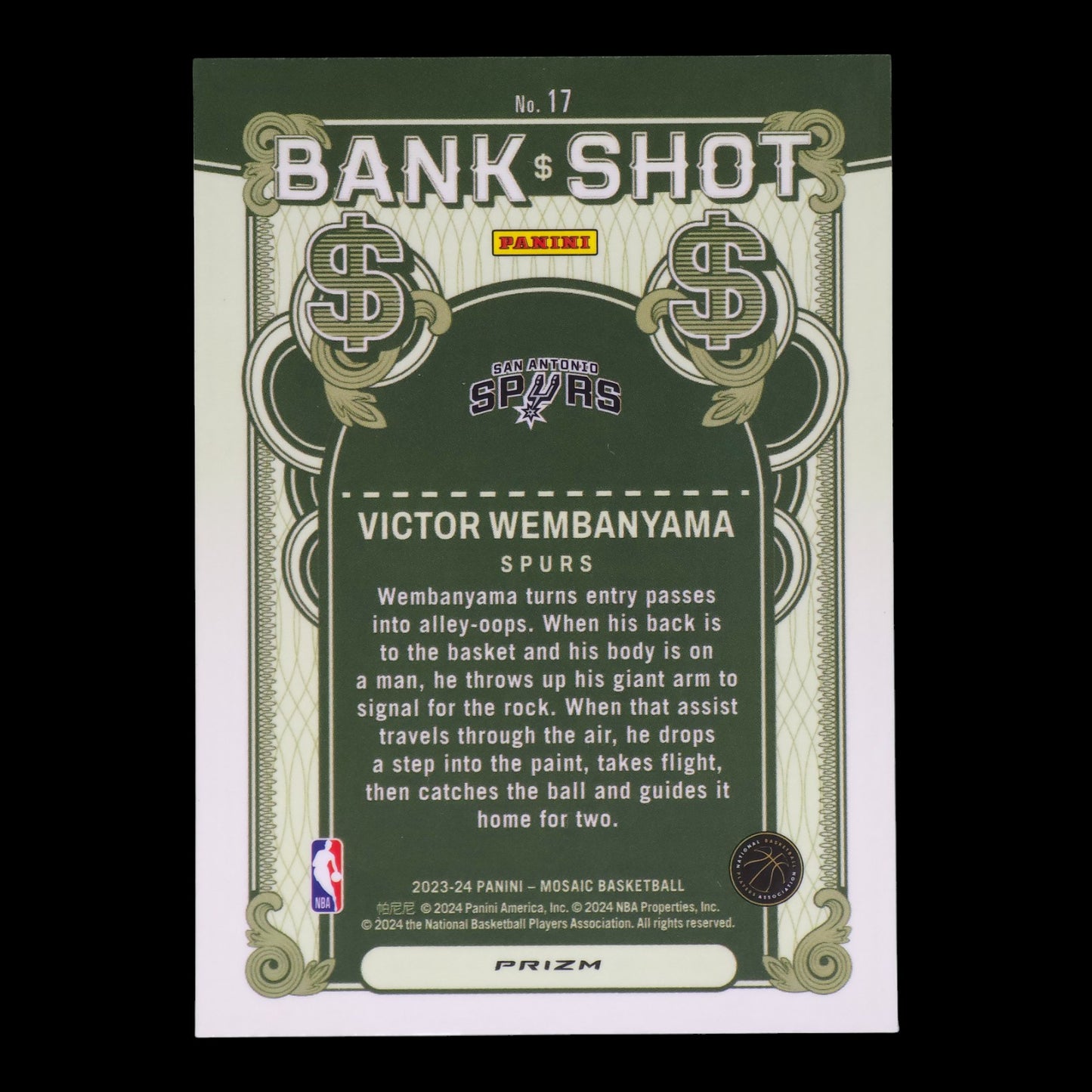 2023-24 VICTOR WEMBANYAMA Silver Mosaic Bank Shot #17