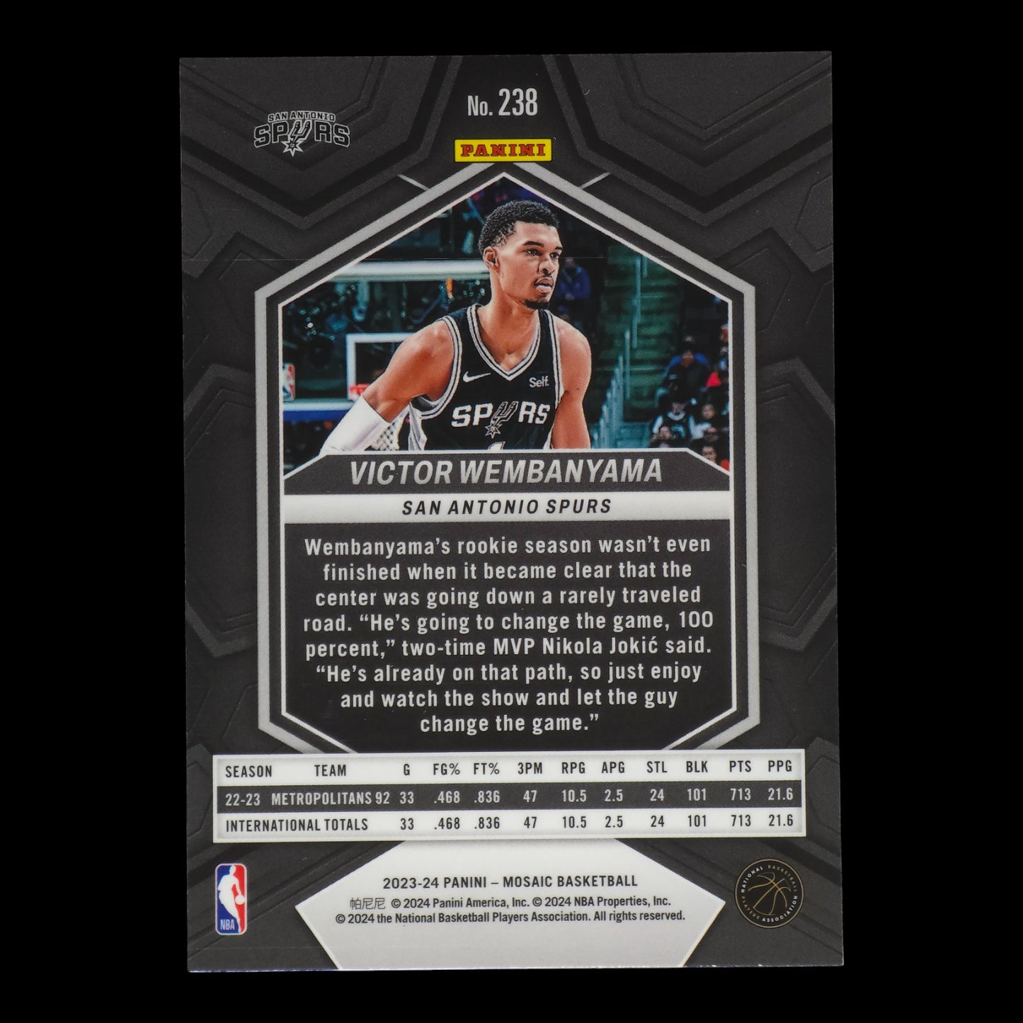 2023-24 VICTOR WEMBANYAMA Rookie Mosaic Spurs #238