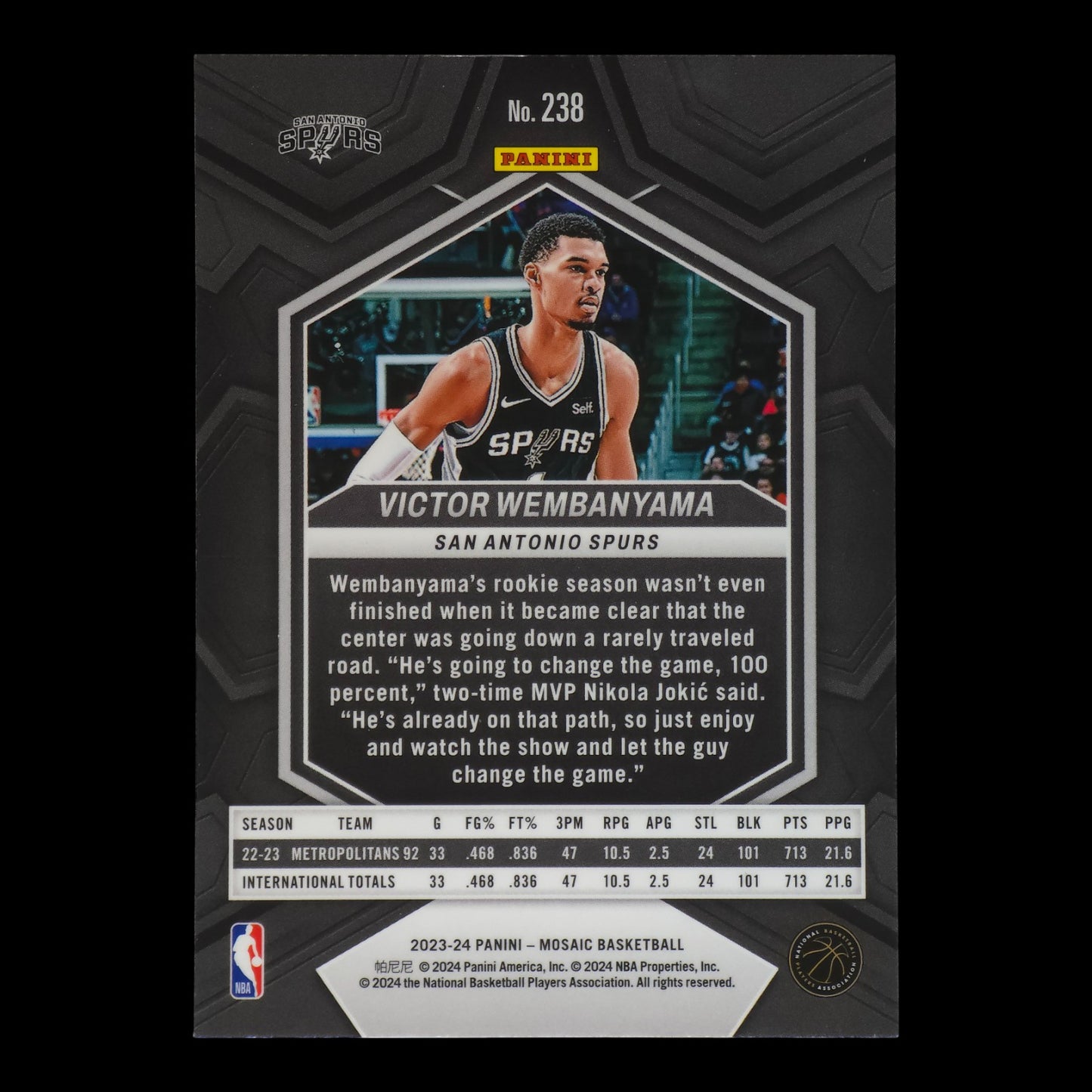 2023-24 VICTOR WEMBANYAMA Rookie Mosaic Spurs #238-1