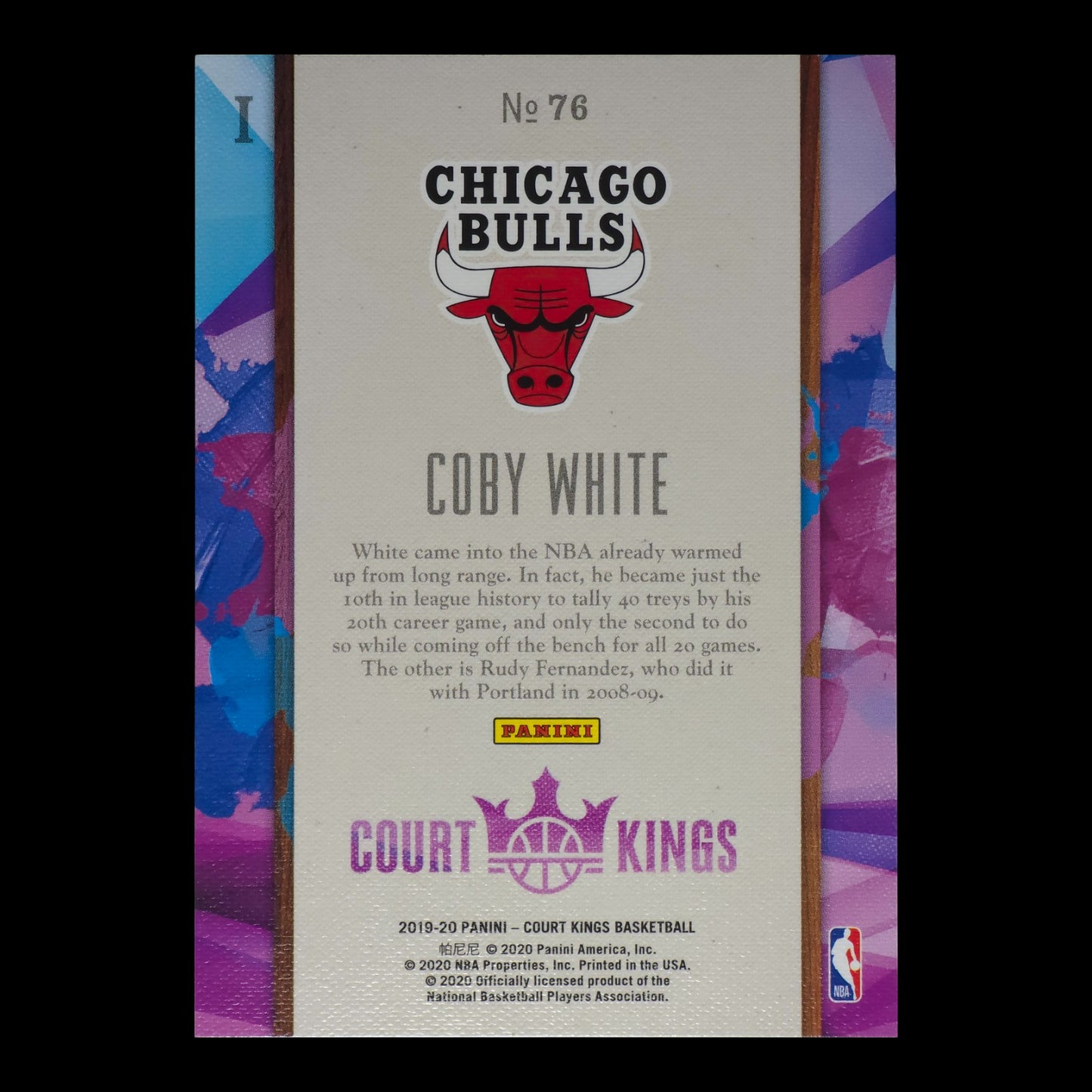 2019-20 COBY WHITE Level 1 Rookie Court Kings Bulls #76