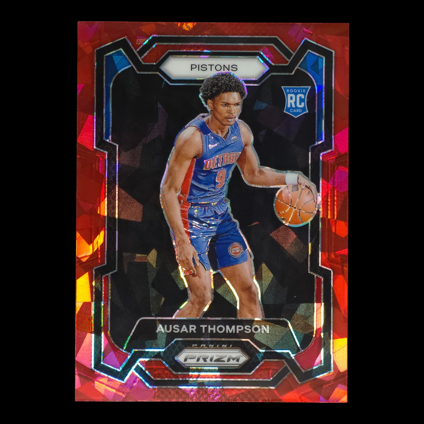 2023-24 AUSAR THOMPSON Red Cracked Ice Rookie Prizm Pistons #178