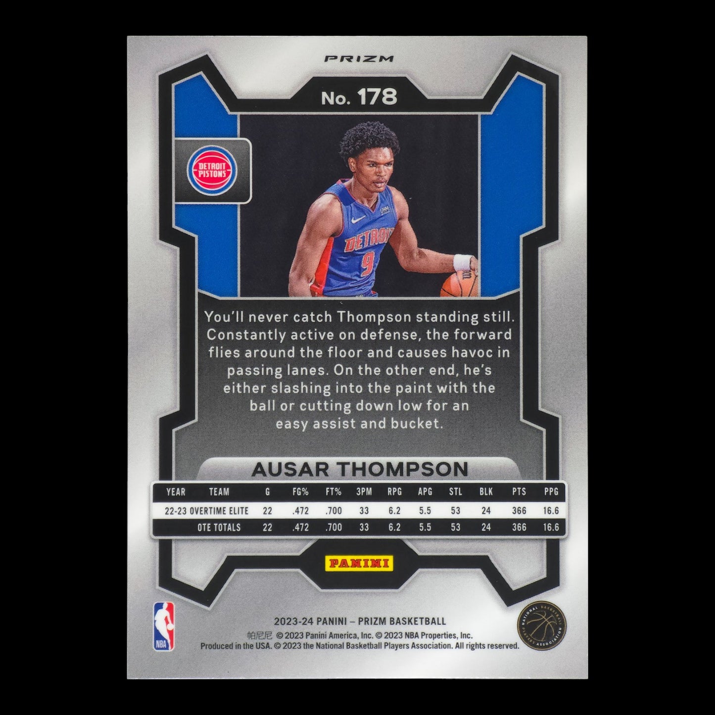 2023-24 AUSAR THOMPSON Red Cracked Ice Rookie Prizm Pistons #178