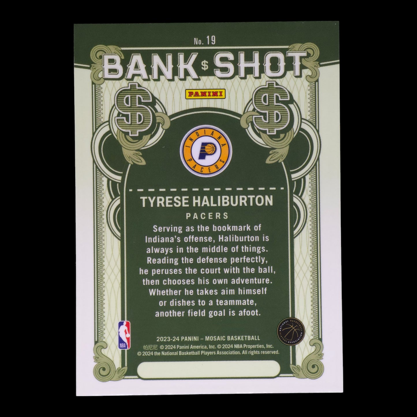 2023-24 TYRESE HALIBURTON Bank Shot Mosaic Pacers #19