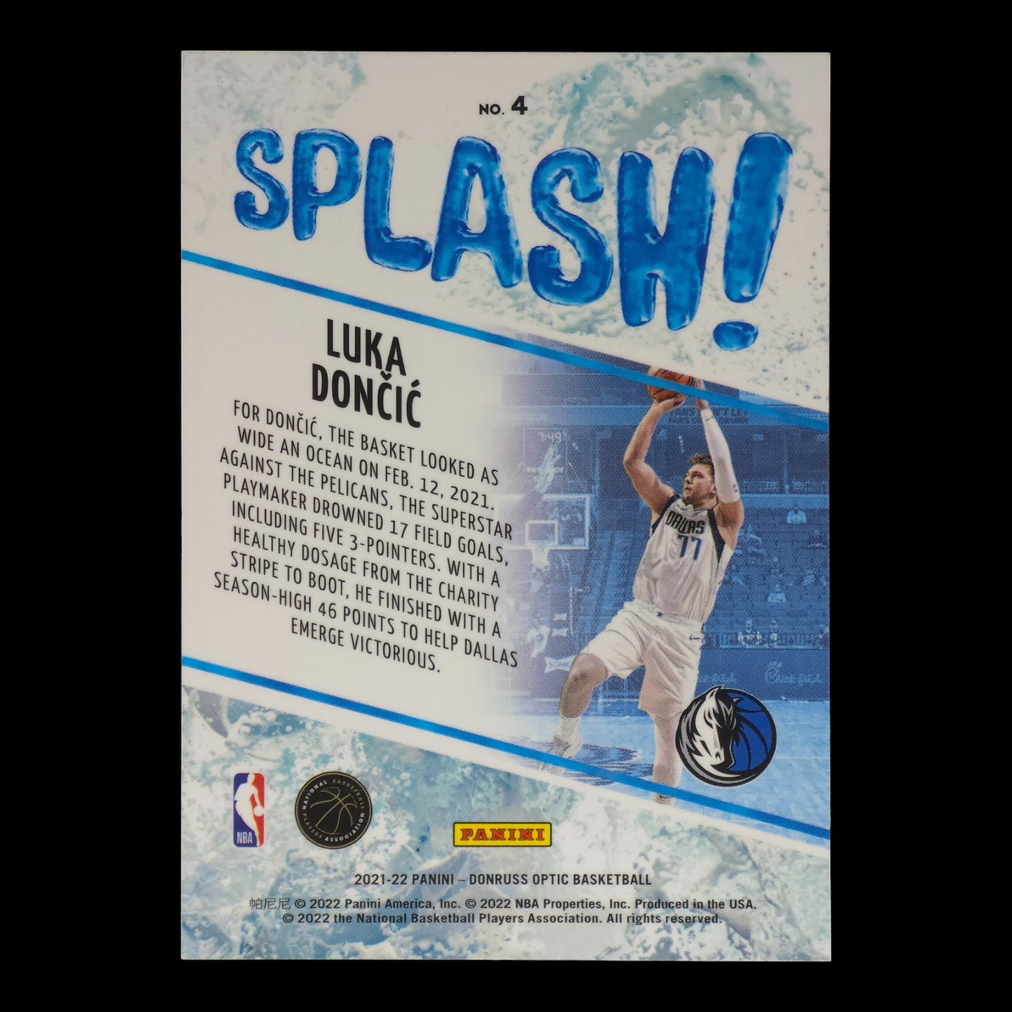 2021-22 LUKA DONCIC Splash Optic Mavericks #4