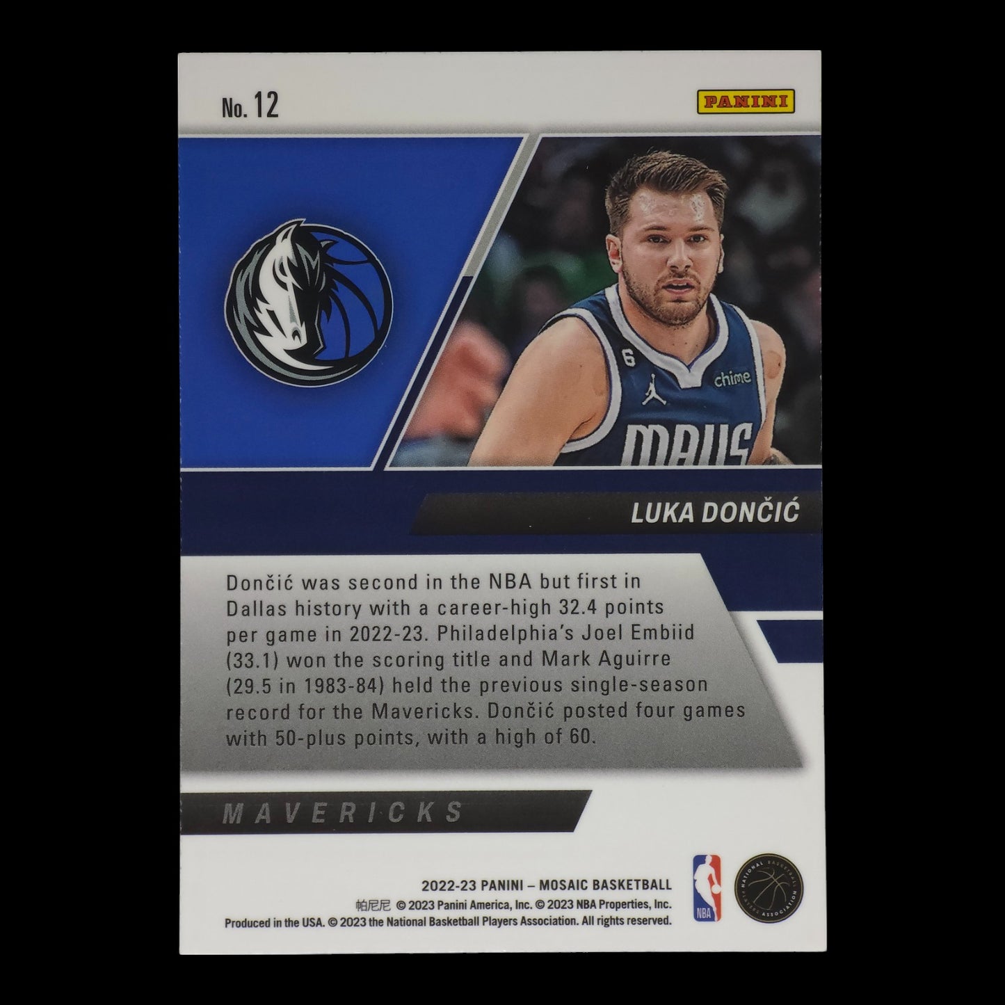2022-23 LUKA DONCIC Stare Masters Mosaic Mavericks #12