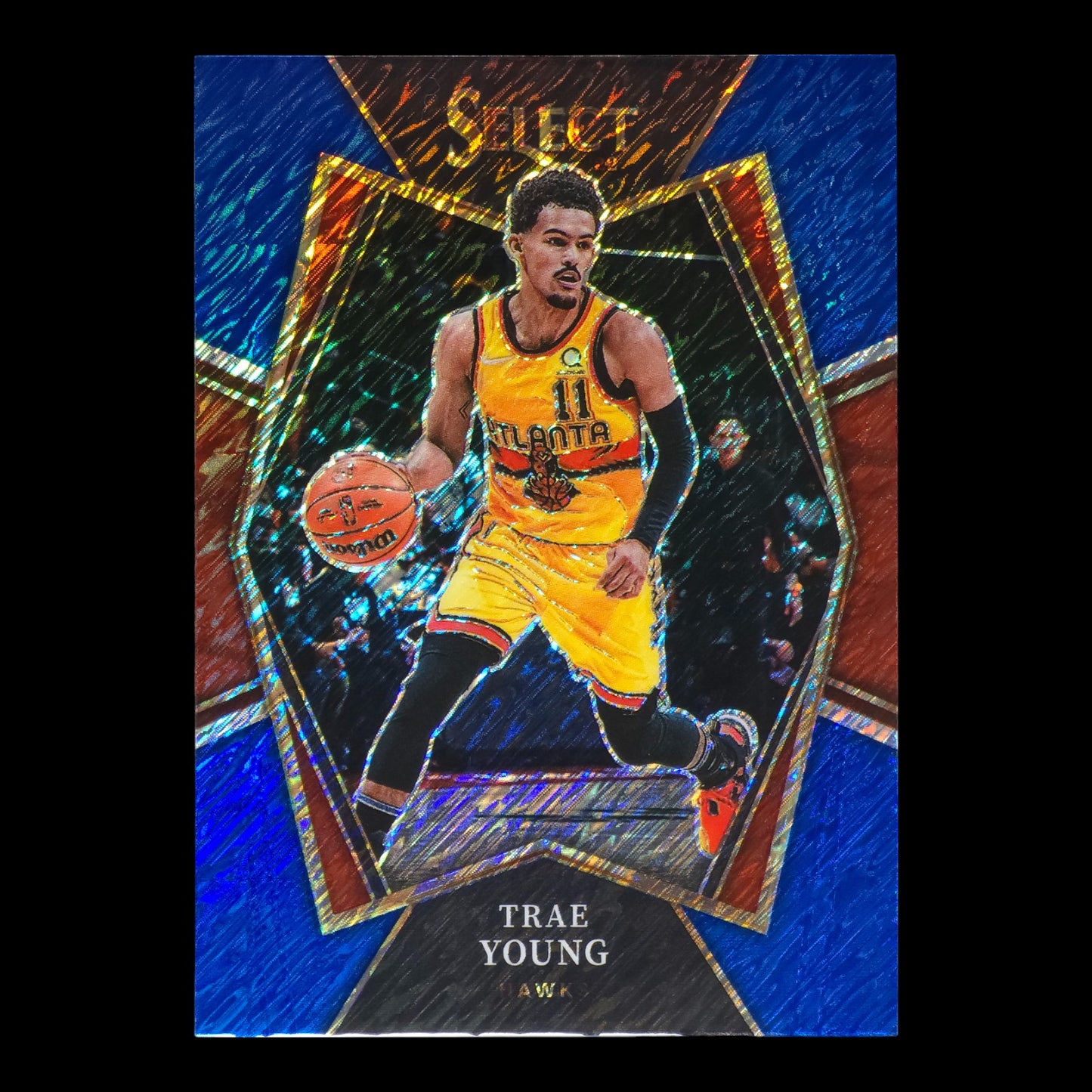 2021-22 TRAE YOUNG Premier Level Blue Shimmer Select Hawks #131