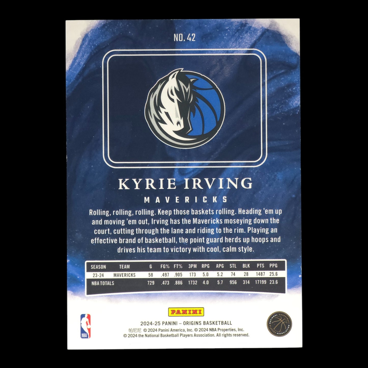 2024-25 KYRIE IRVING Burgundy 19/115 Court Kings Mavericks #42