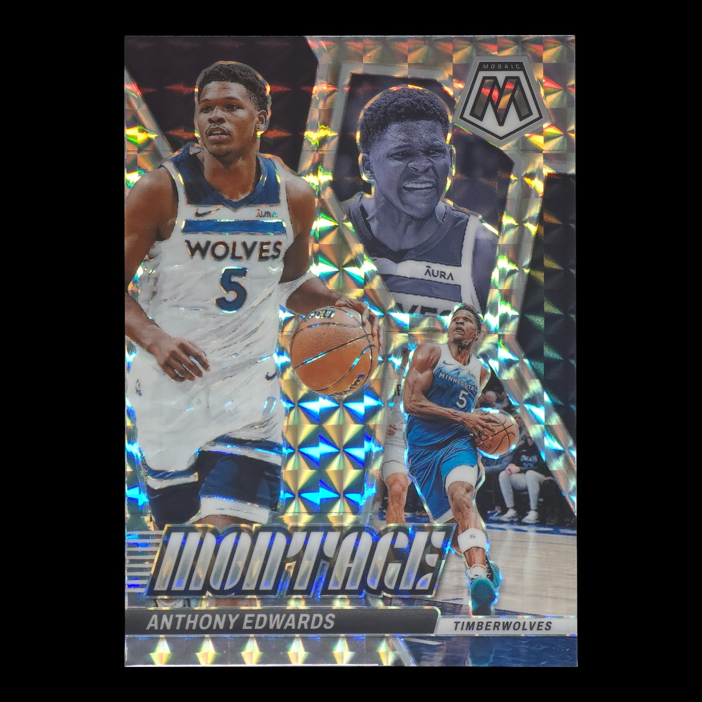 2023-24 ANTHONY EDWARDS Silver Montage Mosaic Timberwolves #19