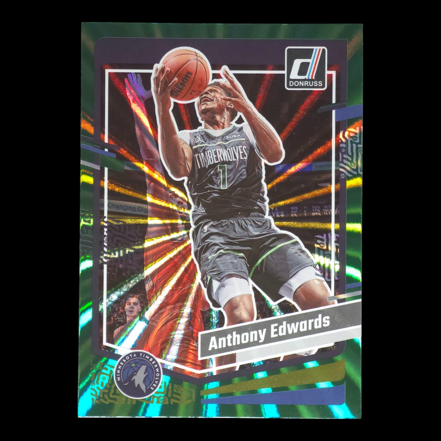 2023-24 ANTHONY EDWARDS Green Laser Donruss Timberwolves #137