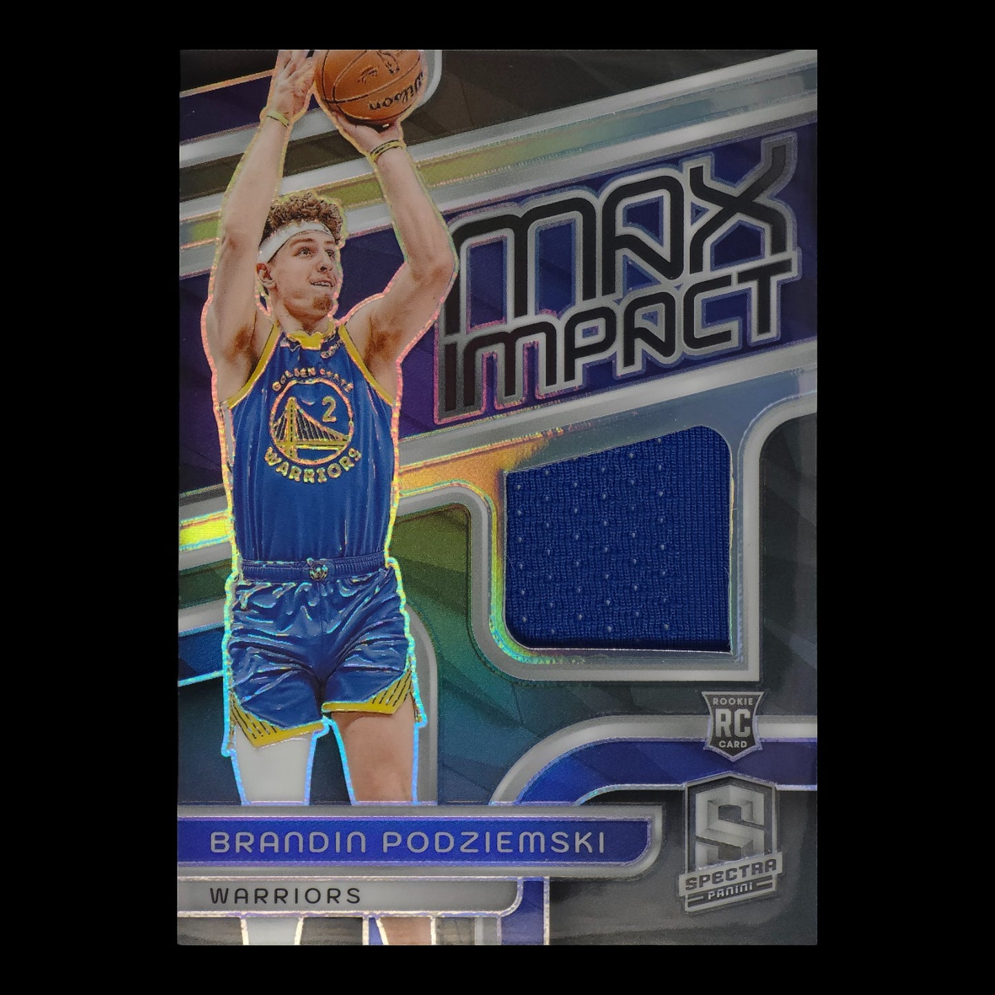 2023-24 Brandin Podziemski Max Impact Rookie Patch 9/149 Spectra GWS MI-POD