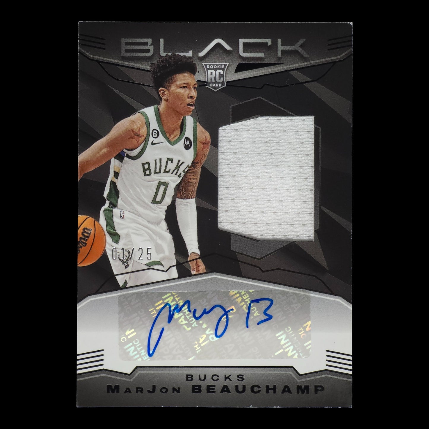 2022-23 MARJON BEAUCHAMP RPA 1/25 Rookie Patch Auto Panini Black RJM-MJB