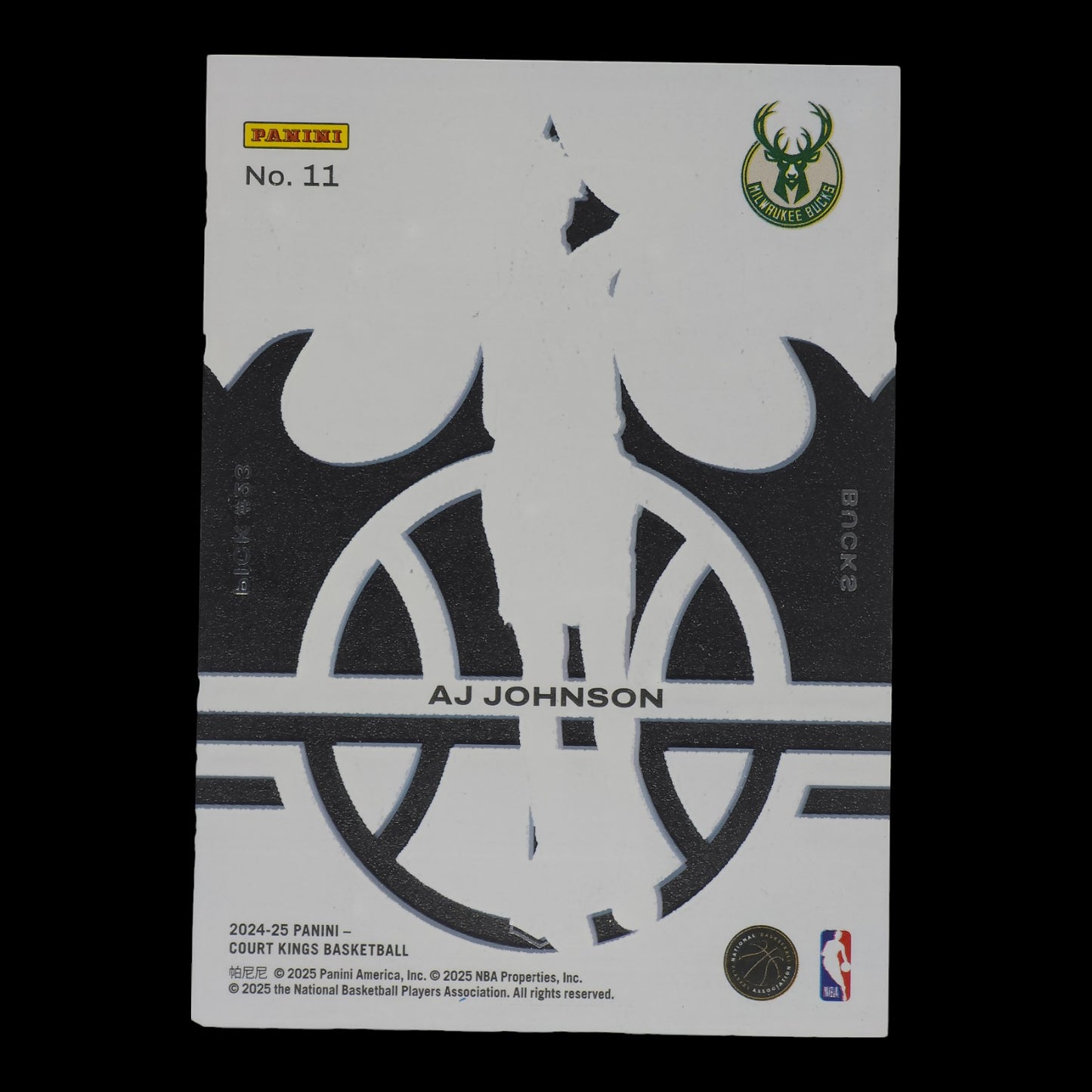 2024-25 AJ JOHNSON Acetate Rookies Court Kings Bucks #11