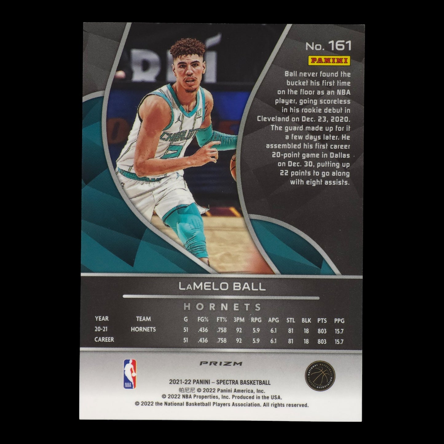 2021-22 LAMELO BALL Debut Red Asia Spectra Hornets #161