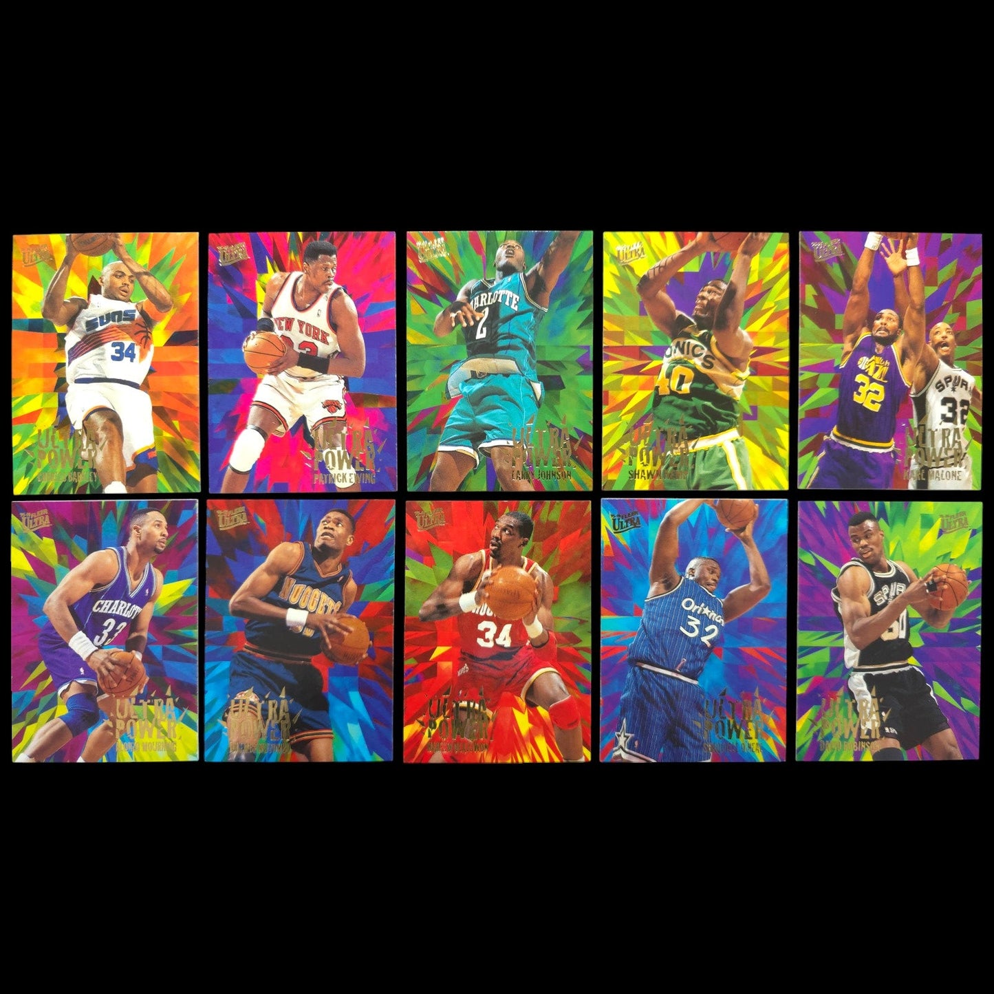 1995-96 Fleer Ultra Ultra Power Complete Set 1-10 w/ Shaquille O’Neal
