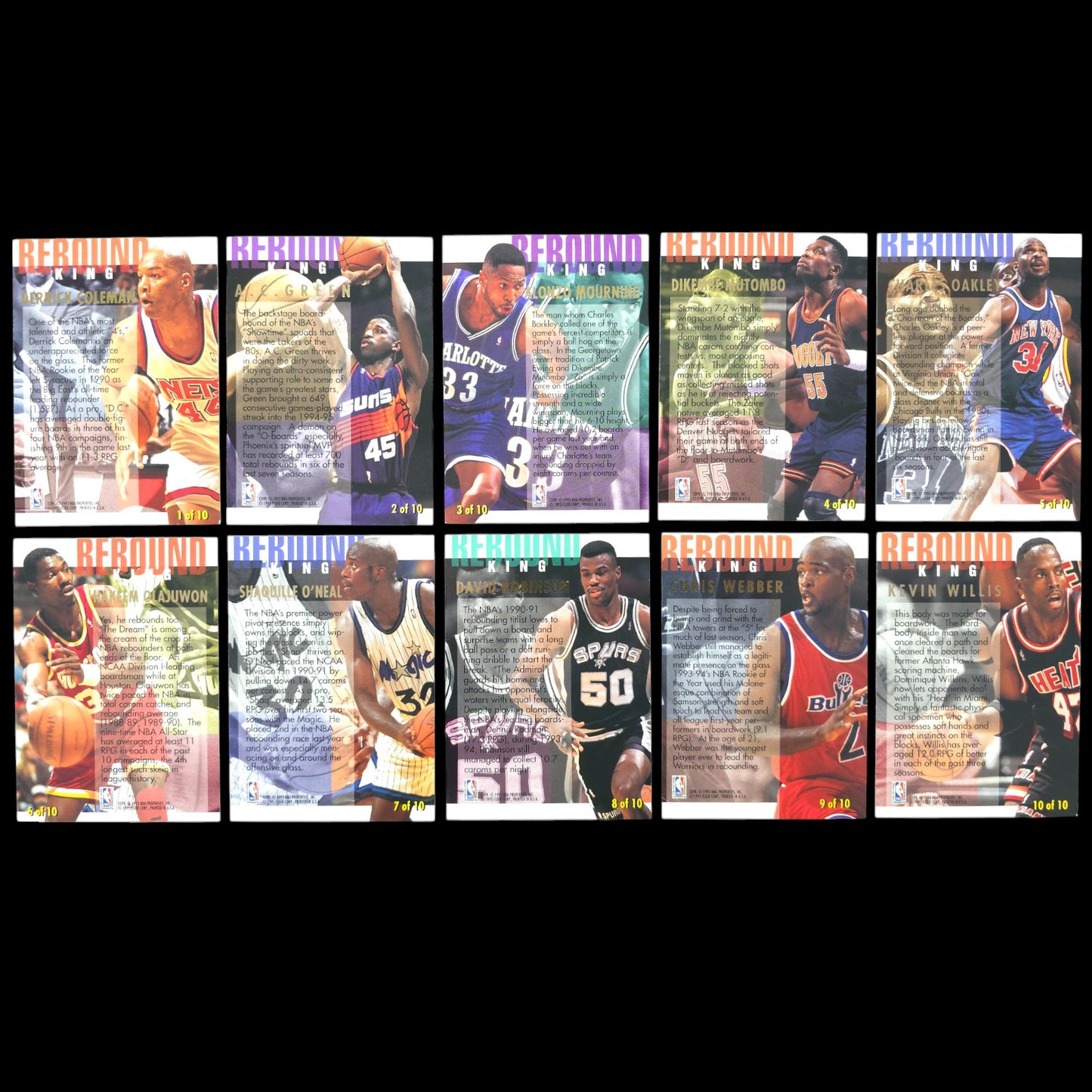 1994-95 Fleer Ultra Rebound King Complete Set 1-10 - 2