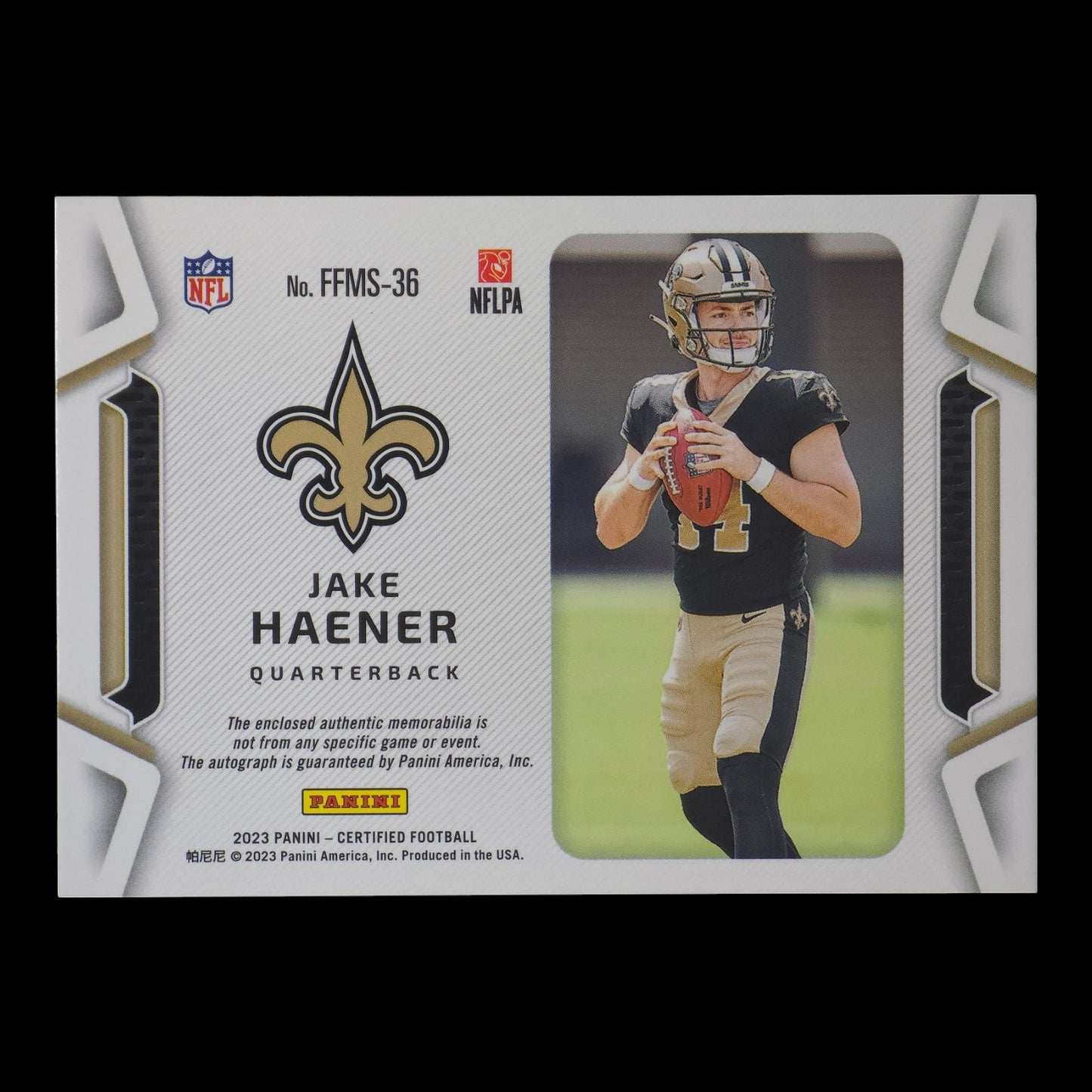 2023-24 JAKE HAENER Freshman Fabric 266/349 Bronze RC FFMS-36
