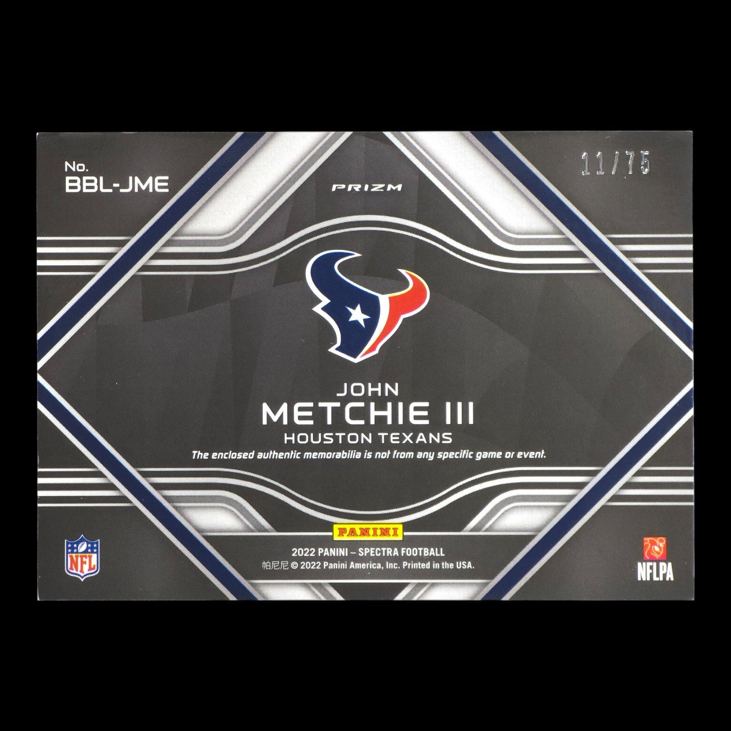 2022-23 METCHIE III Building Blocks 11/75 Spectra Texans BBL-JME
