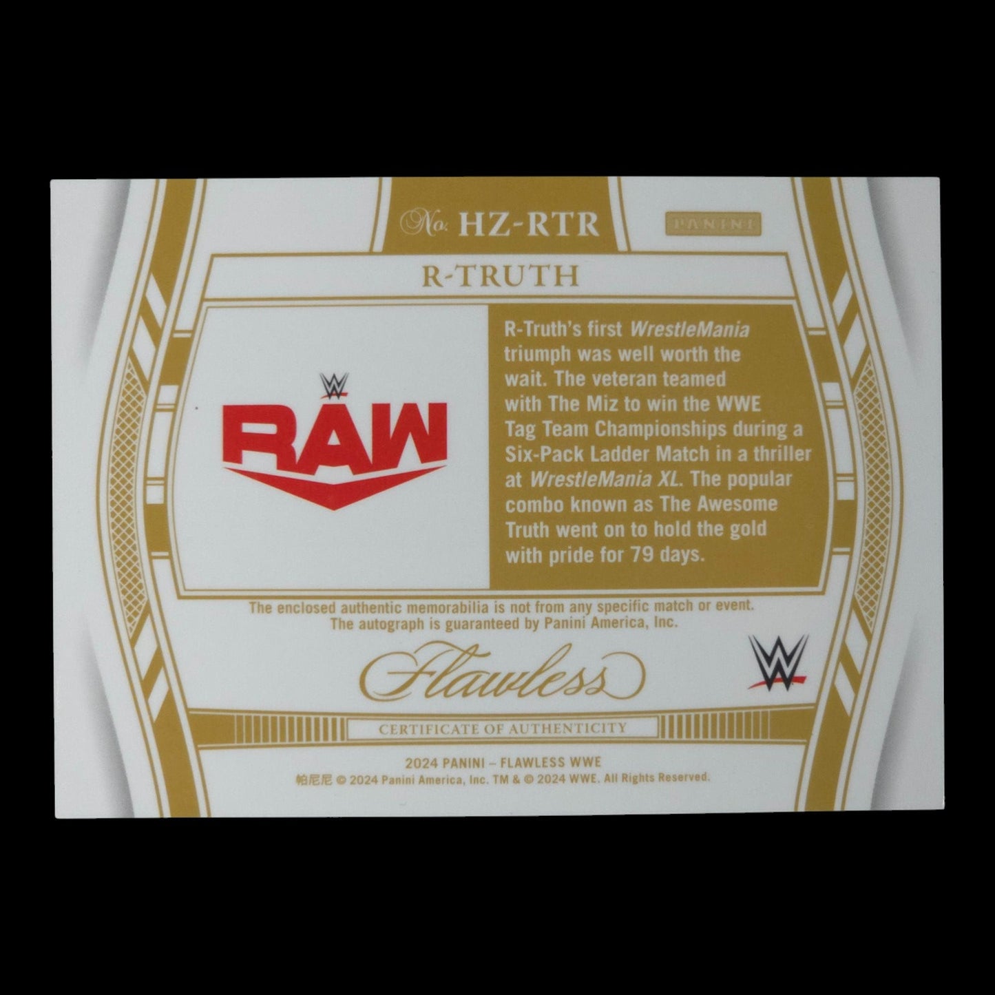 2024 R-TRUTH Horizontal Auto Memorabilia 7/25 Flawless HZ-RTR