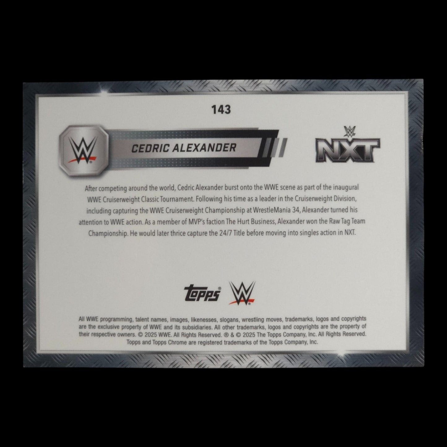 2025 CEDRIC ALEXANDER Gold 41/50 NXT Topps Chrome #143