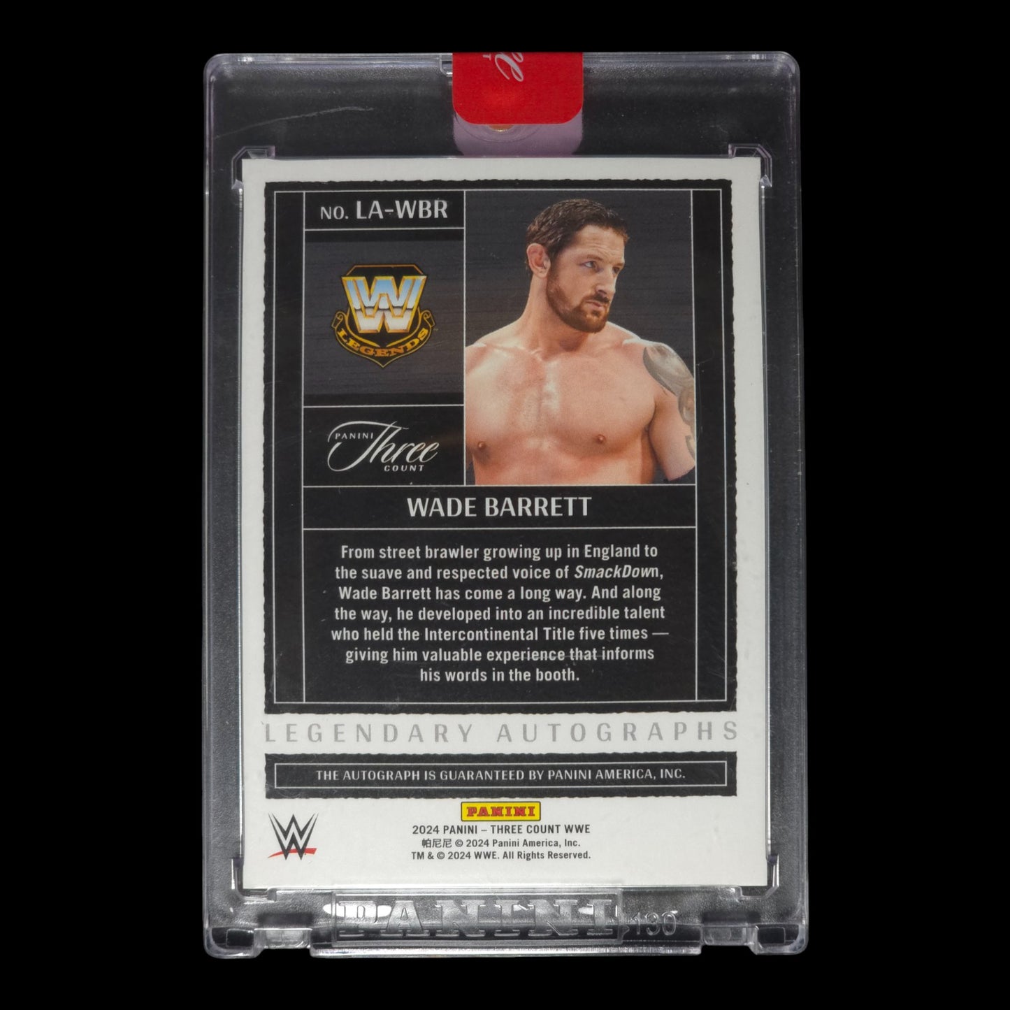 2024 WADE BARRETT Legendary Autographs Purple 1/25 Panini Three Count LA-WBR