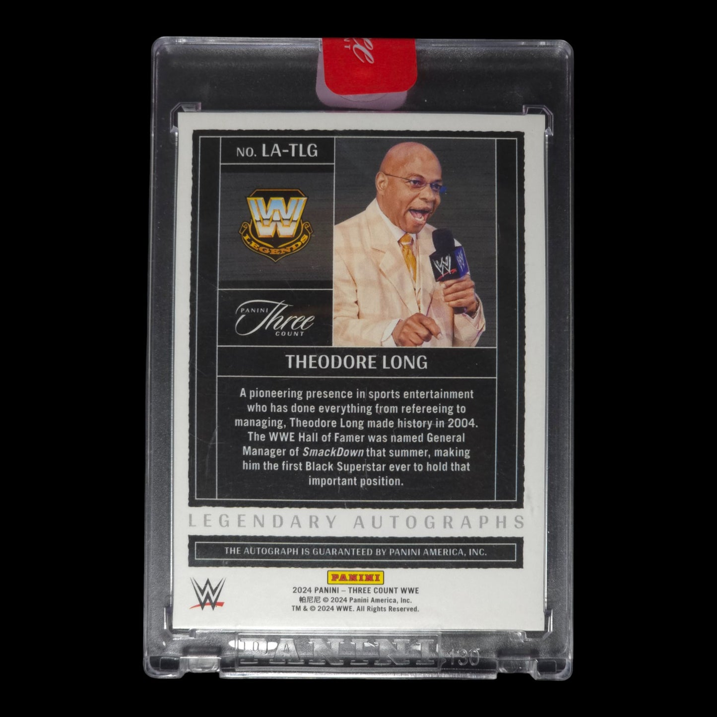 2024 THEODORE LONG Legendary Autographs 13/99 Panini Three Count LA-TLG