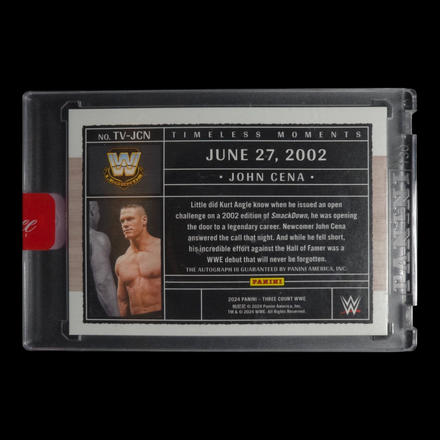 2024 JOHN CENA Timeless Moments Autograph 64/99 Panini Three Count TV-JCN