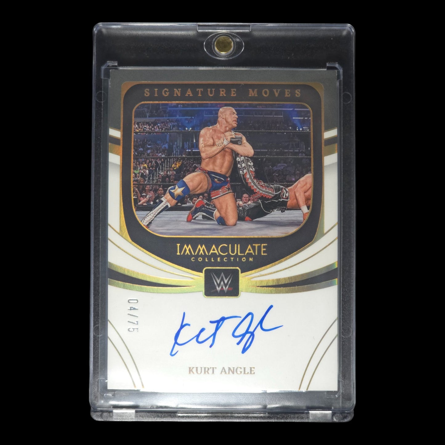 2022 KURT ANGLE Signature Moves 4/75 On Card Immaculate SM-KAG