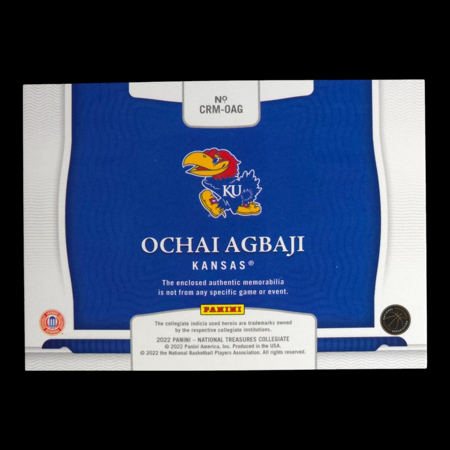 2022-23 OCHAI AGBAJI Colossal Materials 3/10 National Treasures Collegiate CRM-OAG