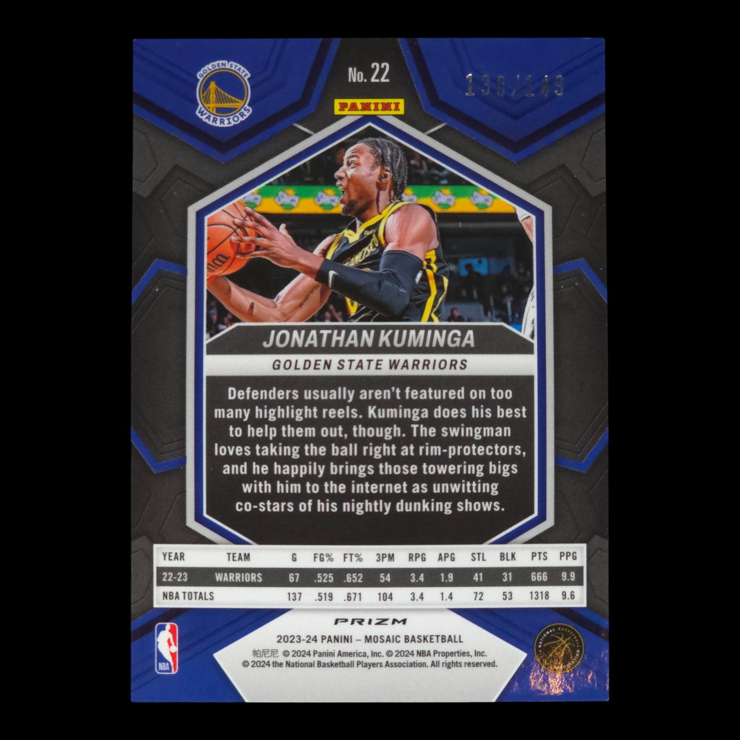 2023-24 JONATHAN KUMINGA Pink 130/149 Mosaic GWS #22