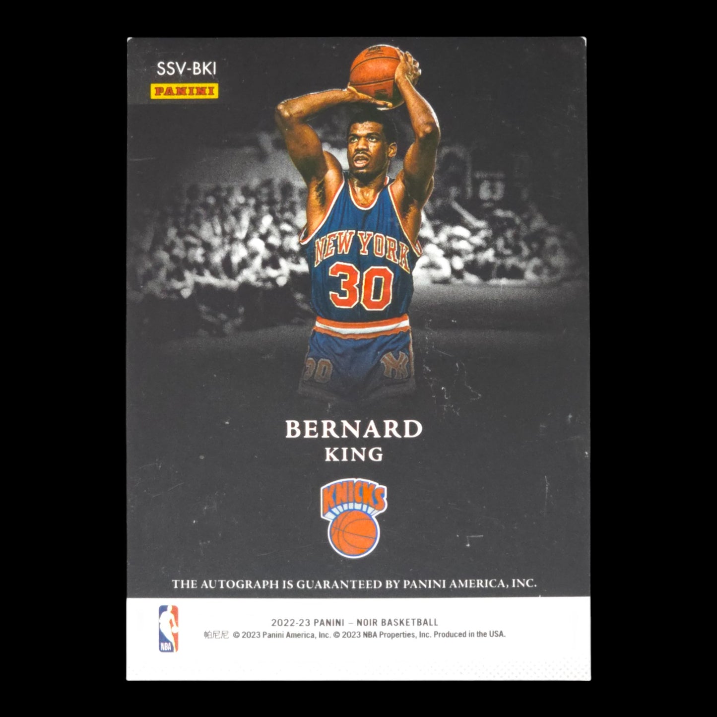 2022-23 BERNARD KING Spotlight Signatures On Card Gold Ink 97/99 Noir SSV-BKI